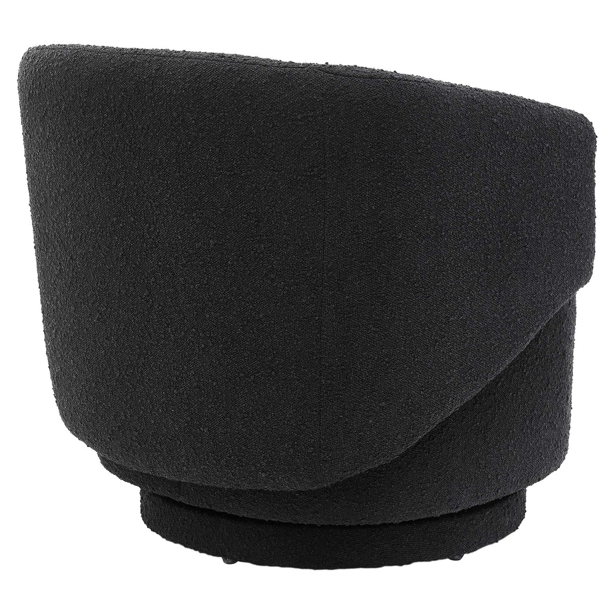 Celestia Boucle Fabric Swivel Chair, Black
