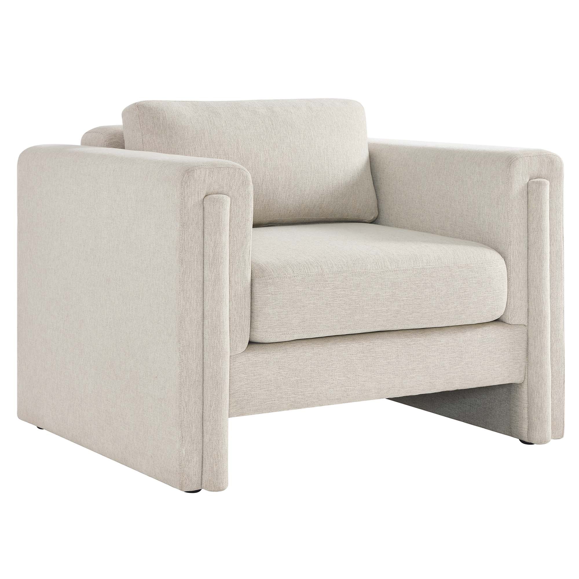 Visible Fabric Armchair, Ivory