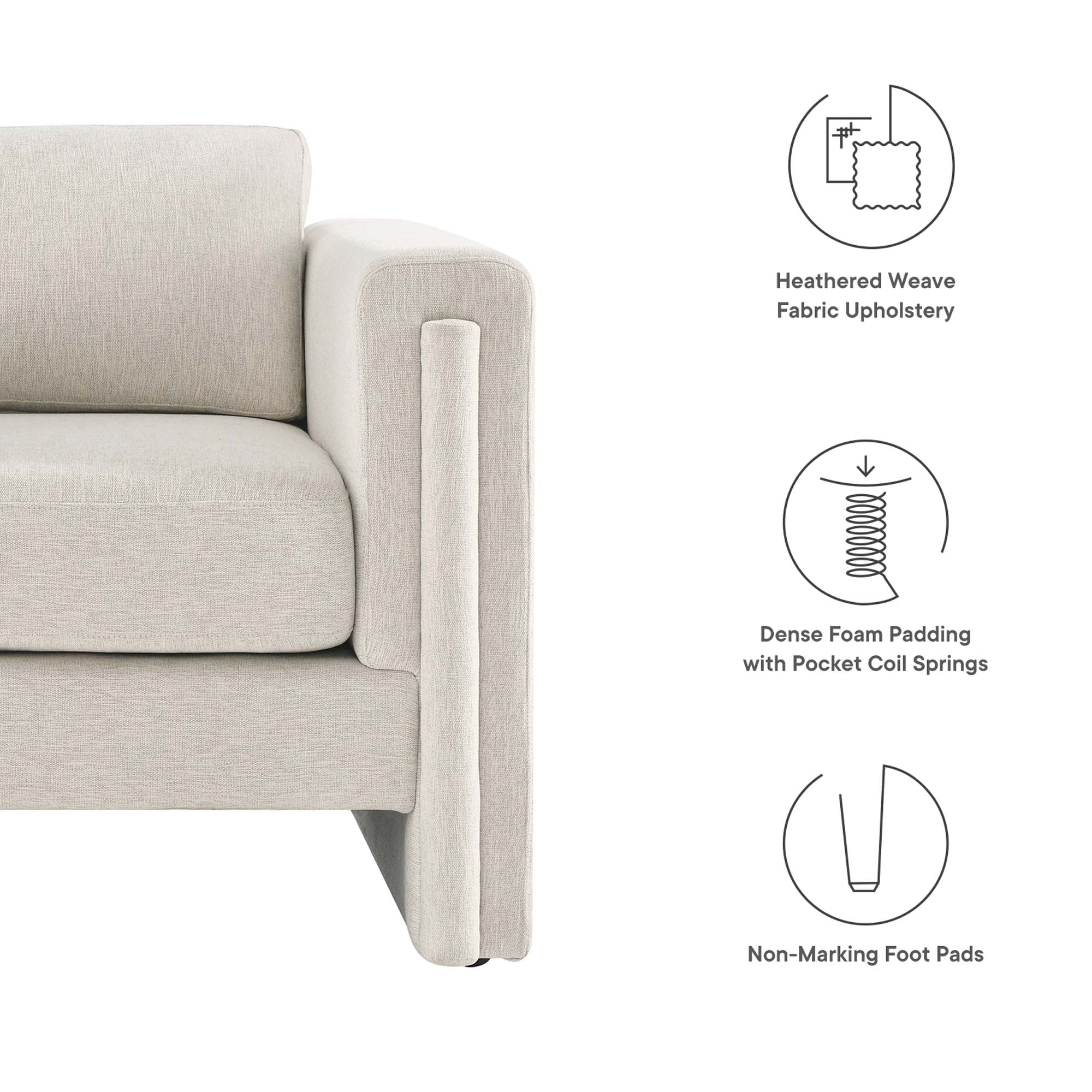 Visible Fabric Armchair, Ivory