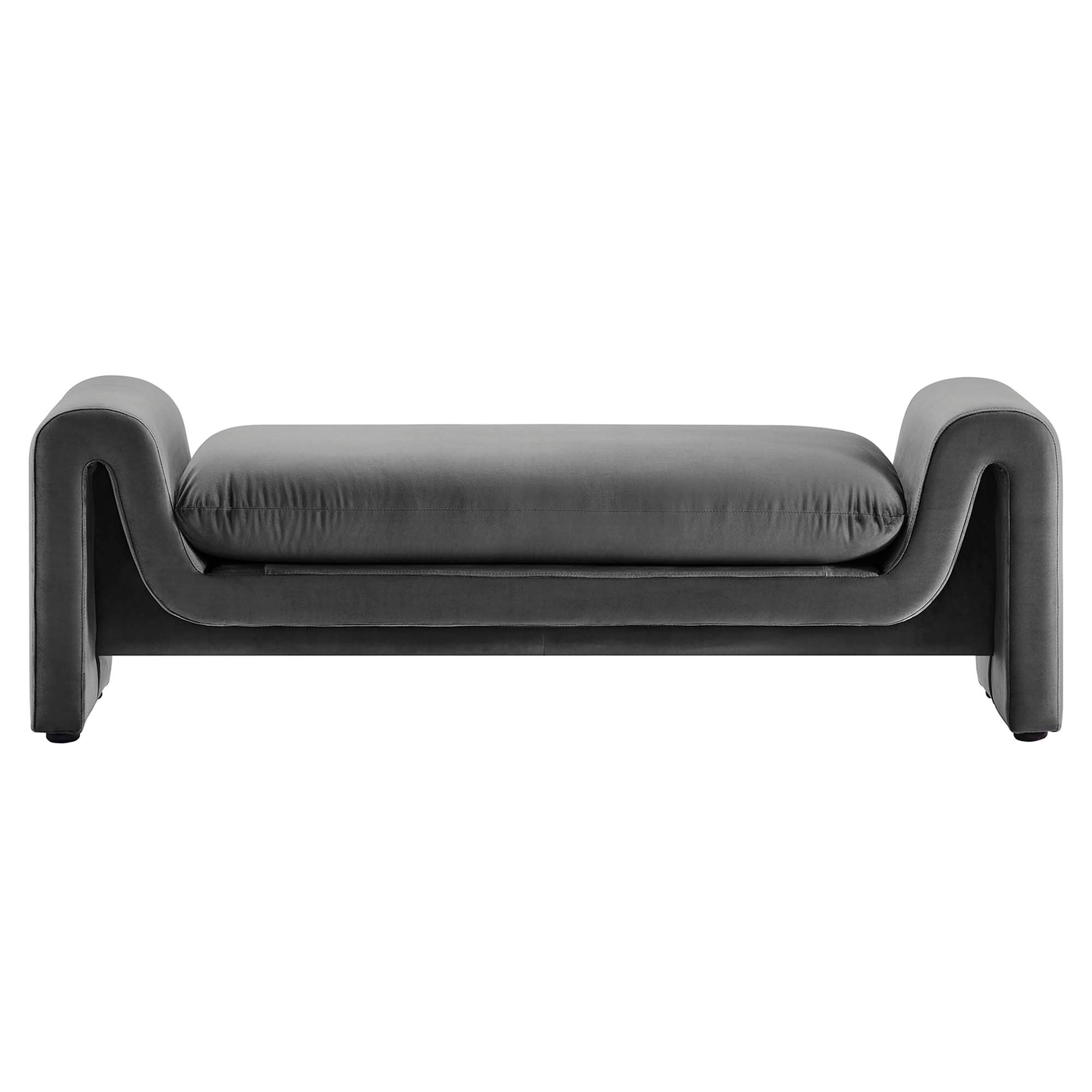 Waverly Performance Velvet Bench, Gray