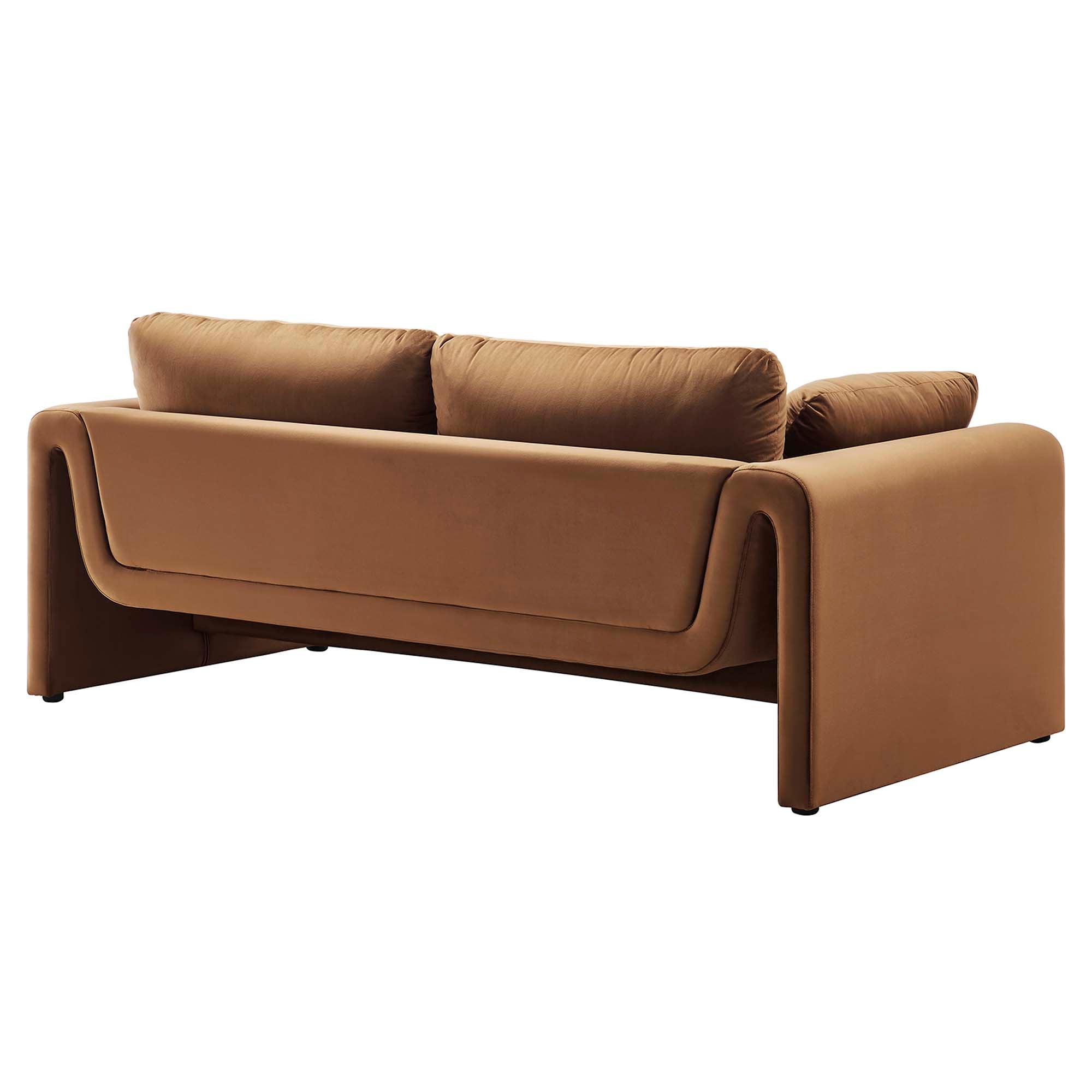 Waverly Performance Velvet Sofa, Brown