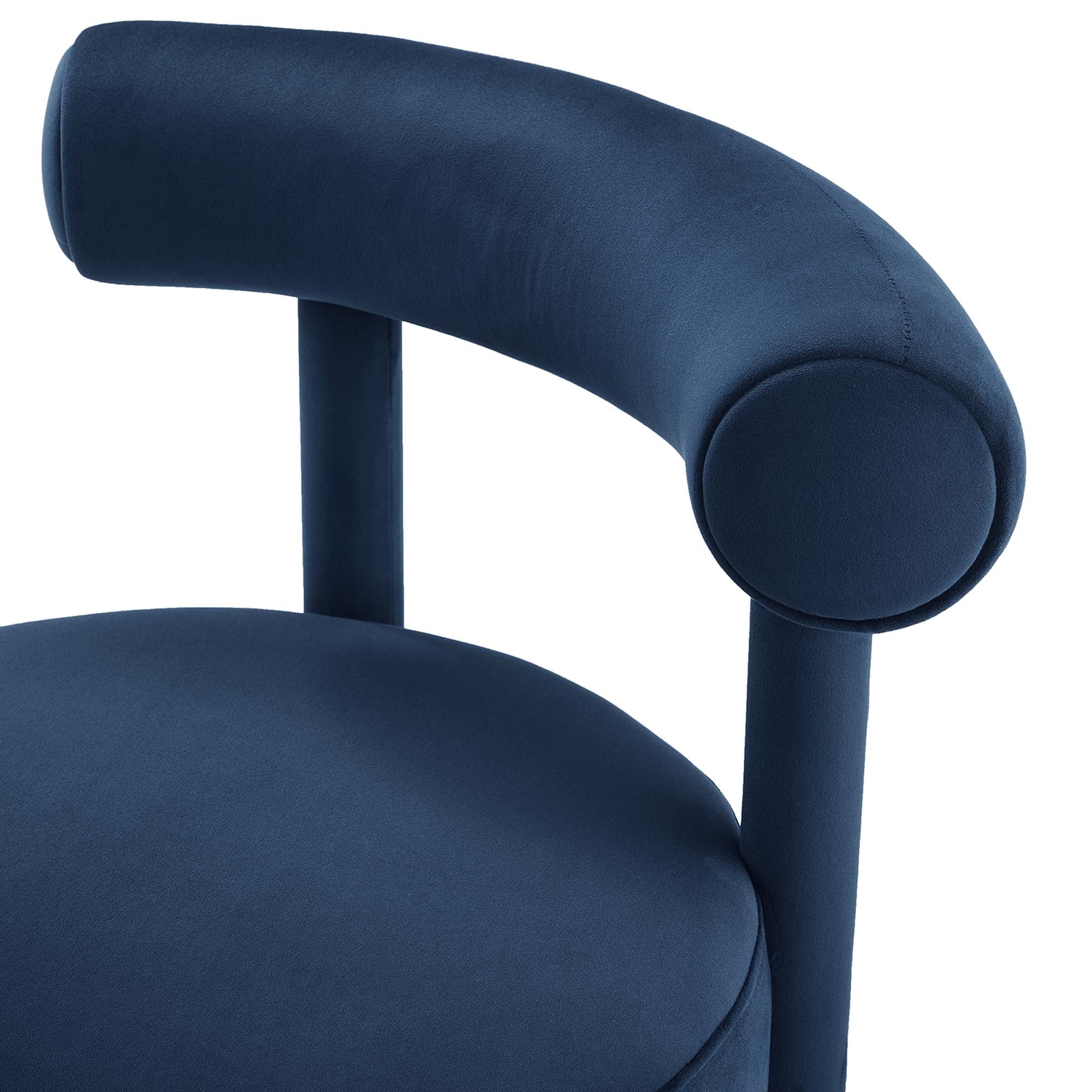 Toulouse Performance Velvet Dining Chair, Midnight Blue