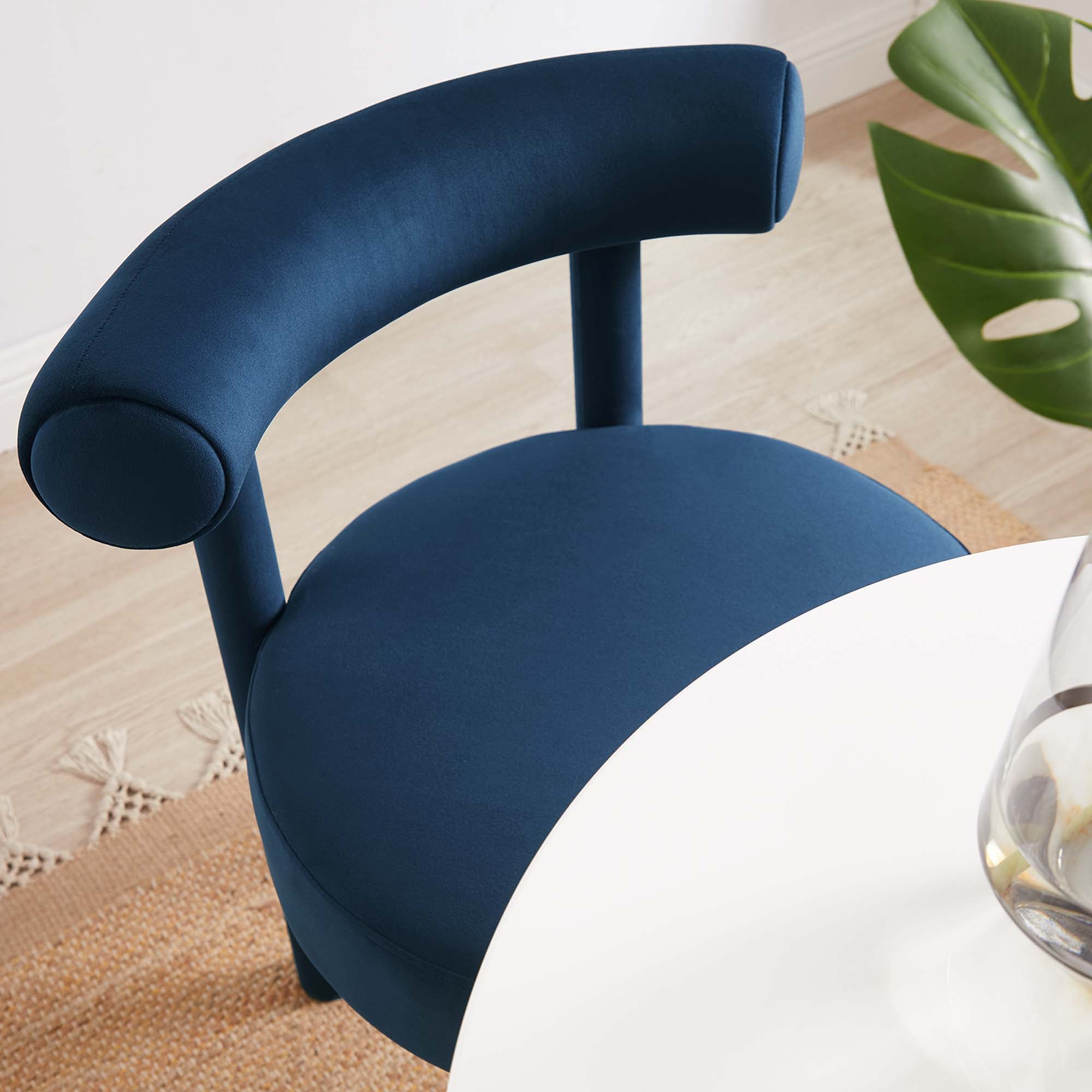 Toulouse Performance Velvet Dining Chair, Midnight Blue