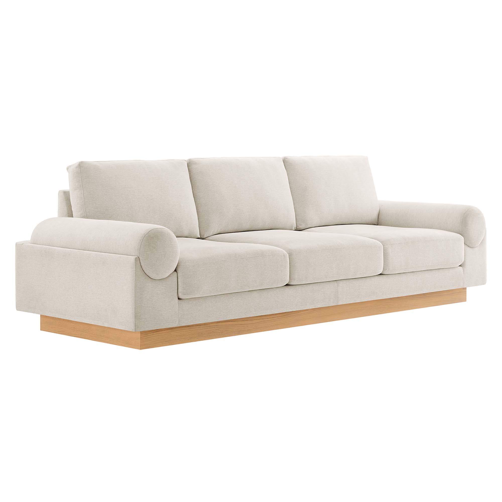 Oasis Upholstered Fabric Sofa, Ivory