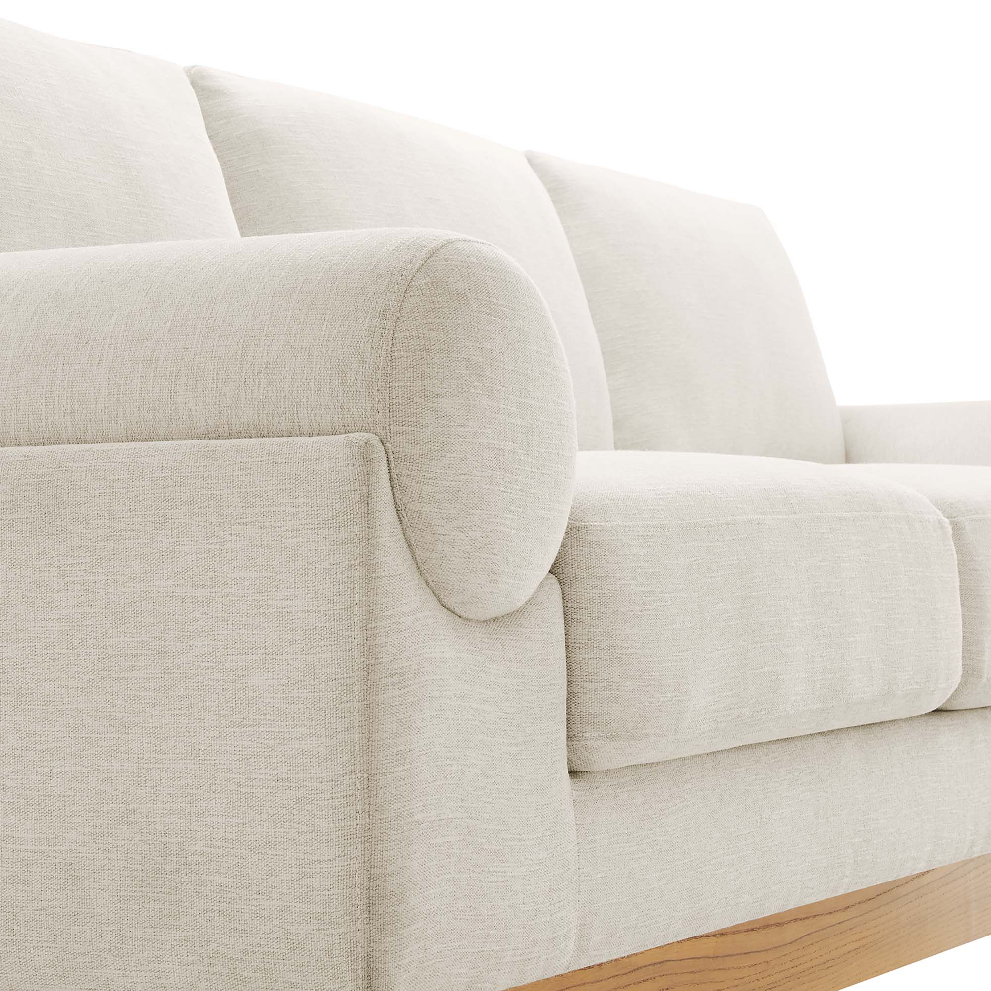 Oasis Upholstered Fabric Sofa, Ivory