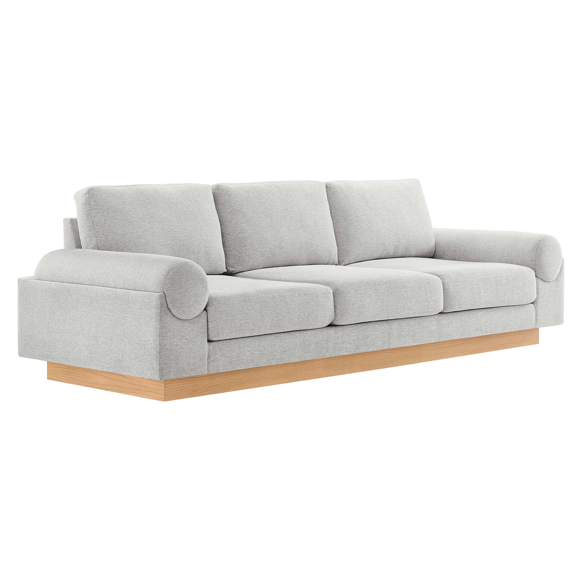 Oasis Upholstered Fabric Sofa, Light Gray