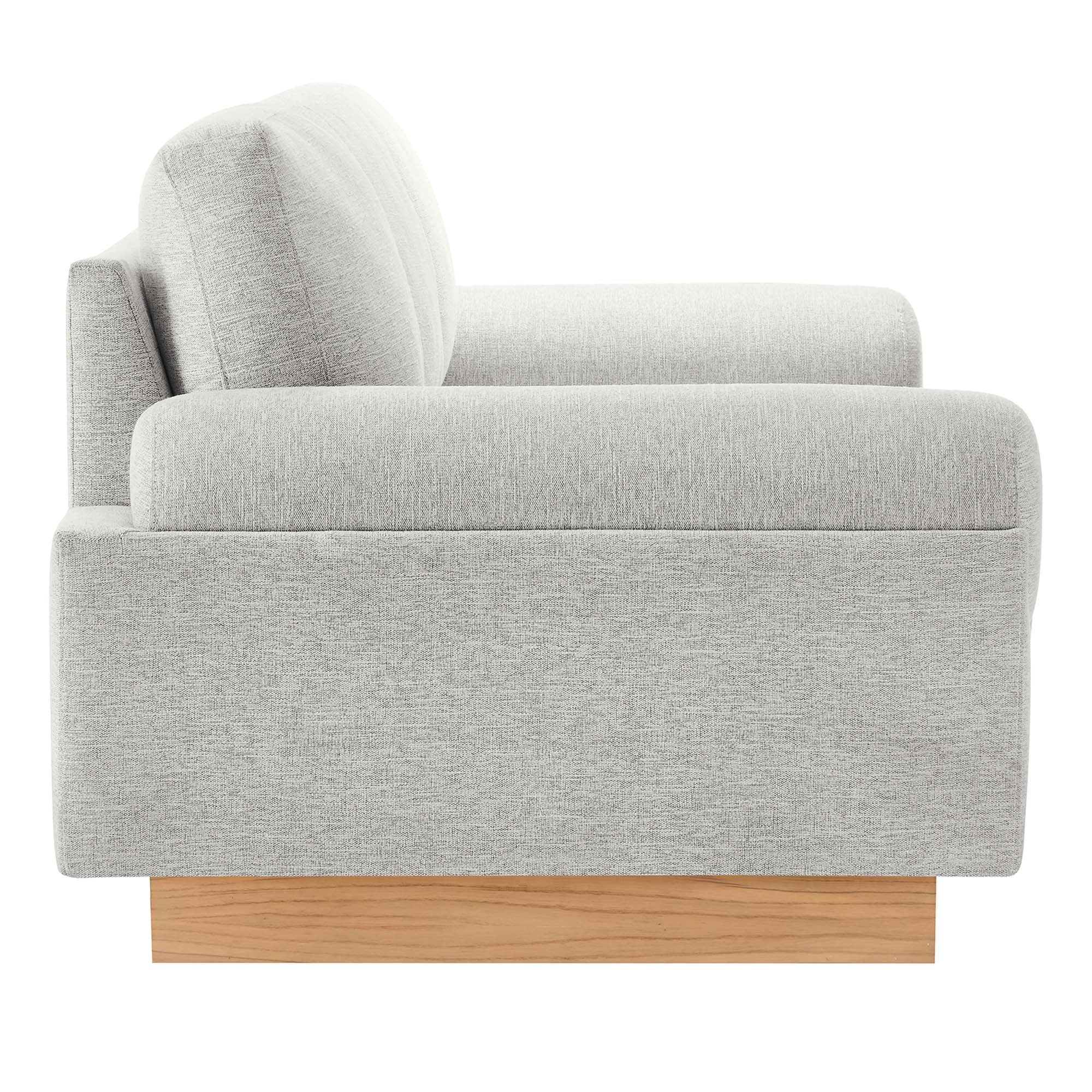 Oasis Upholstered Fabric Sofa, Light Gray