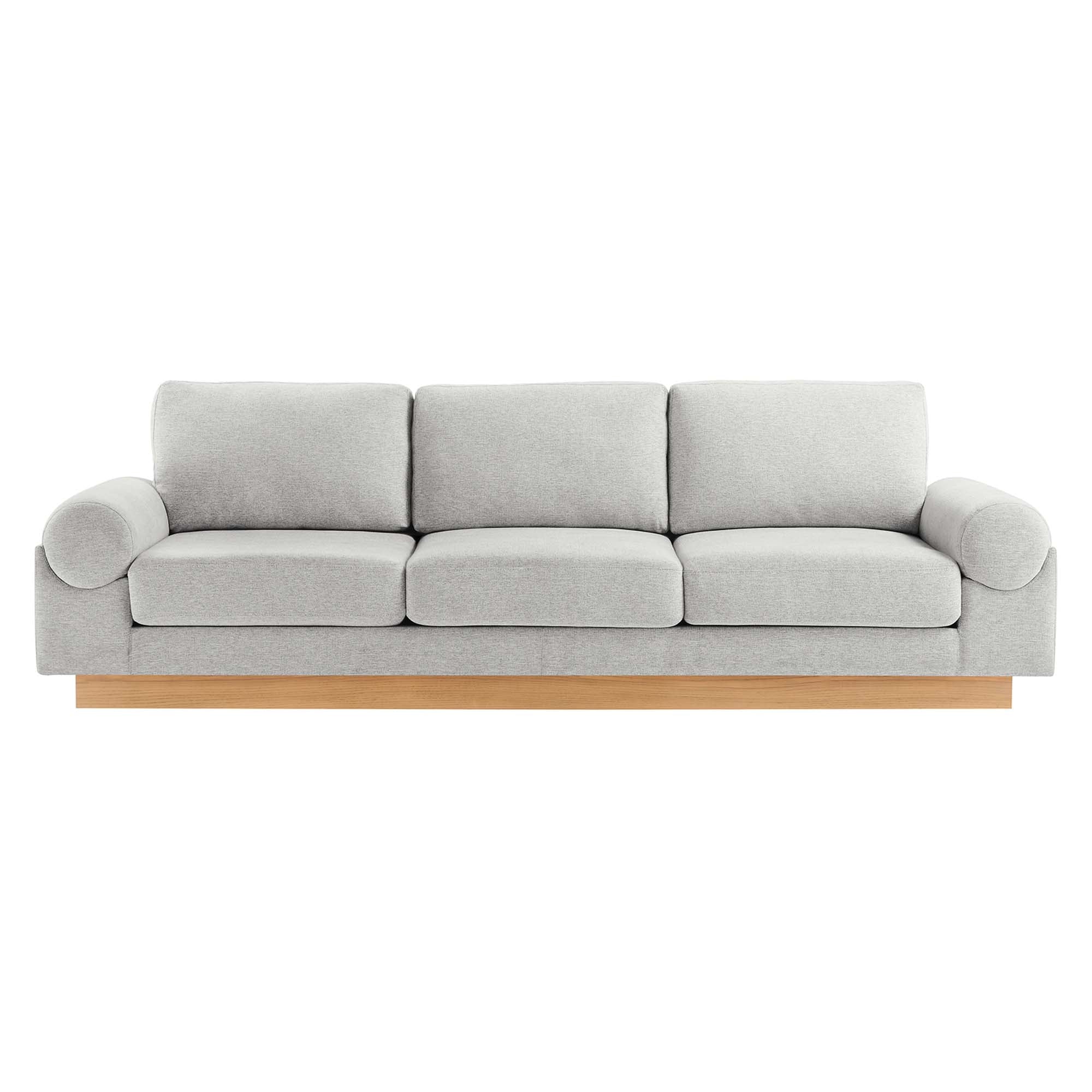 Oasis Upholstered Fabric Sofa, Light Gray