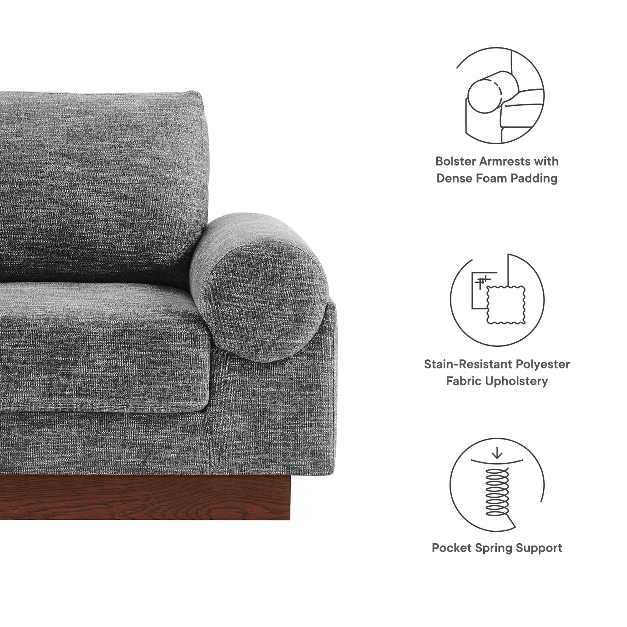 Oasis Upholstered Fabric Armchair, Gray