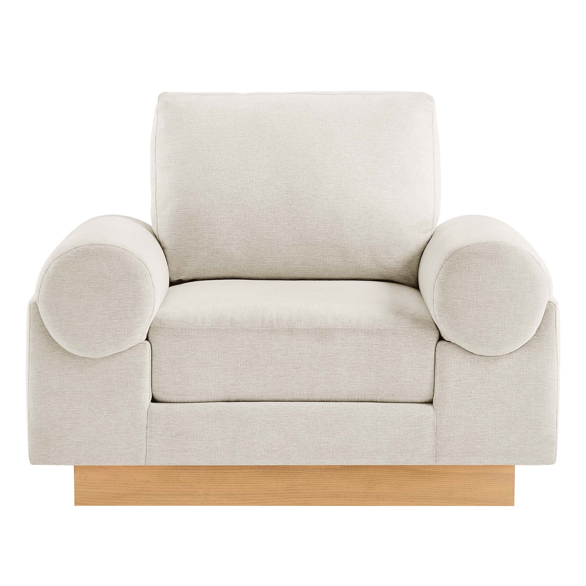 Oasis Upholstered Fabric Armchair, Ivory