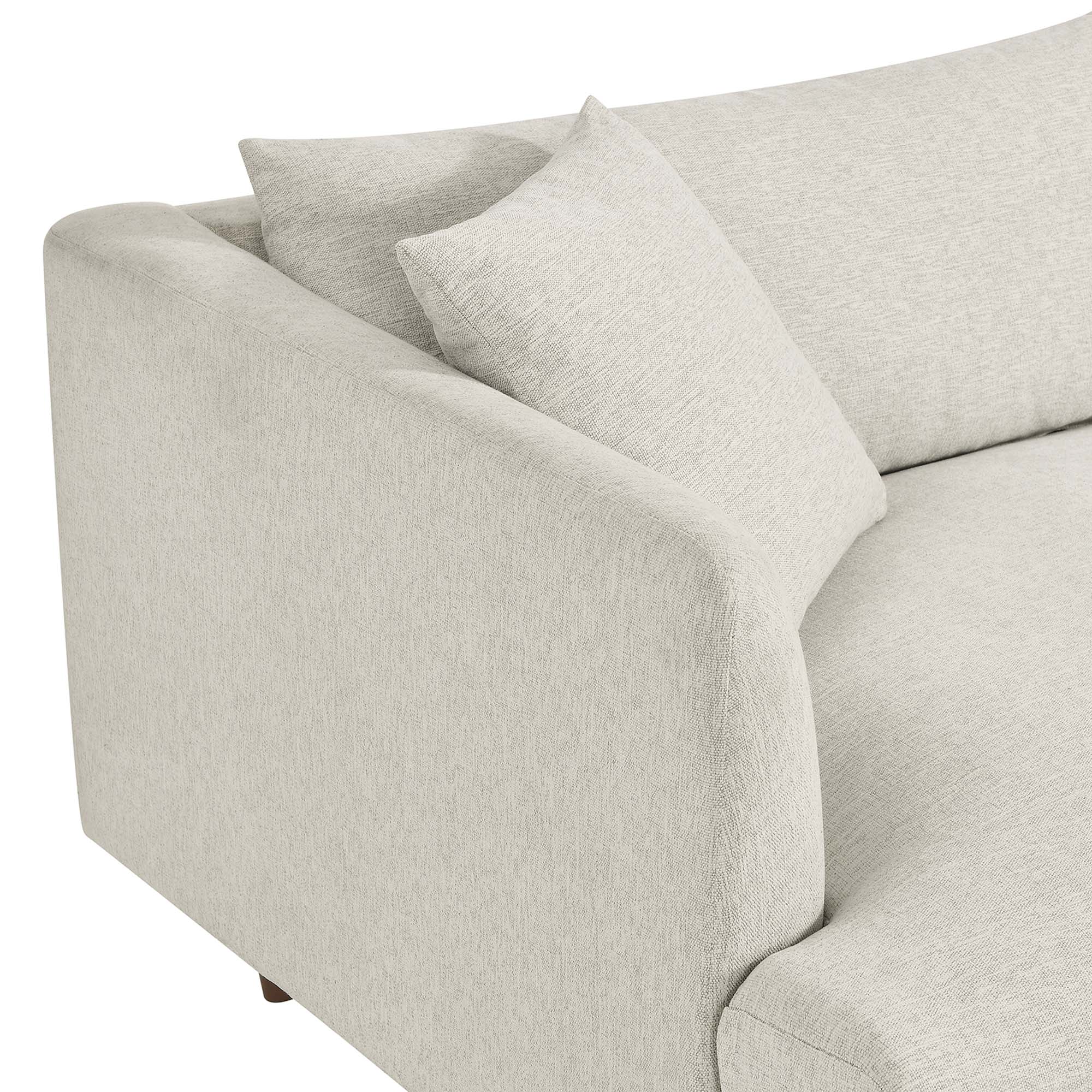 Zoya Down Filled Overstuffed Sofa, Ivory Fabric