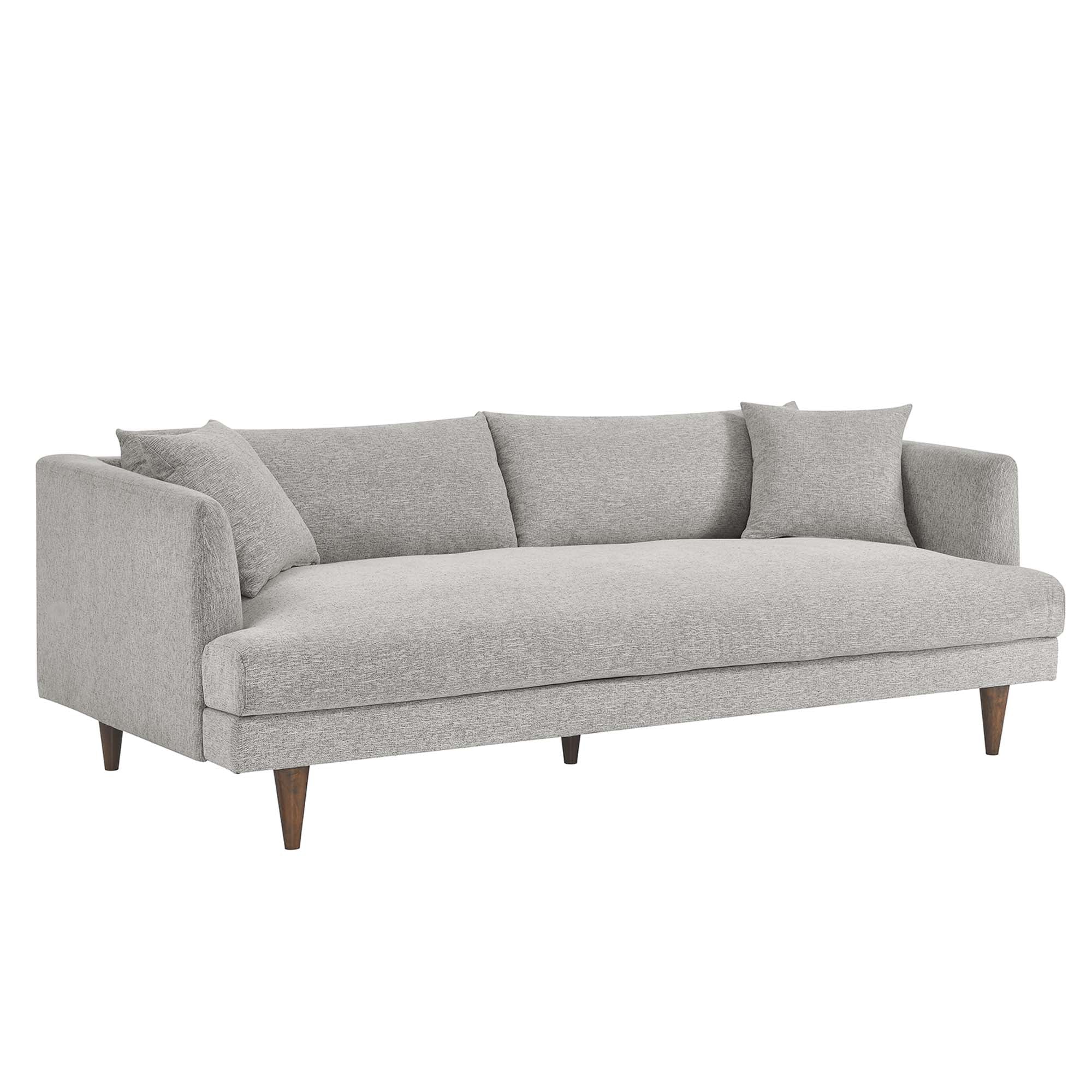 Zoya Down Filled Overstuffed Sofa, Light Gray Fabric