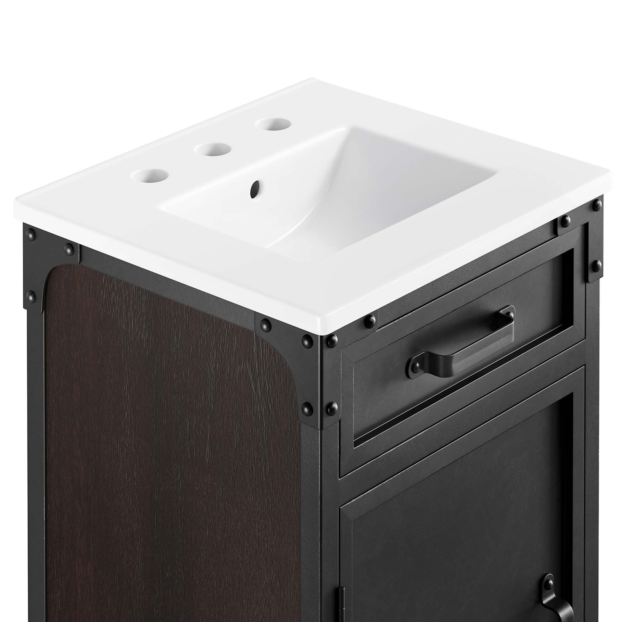 Steamforge 18" Bathroom Vanity, White black