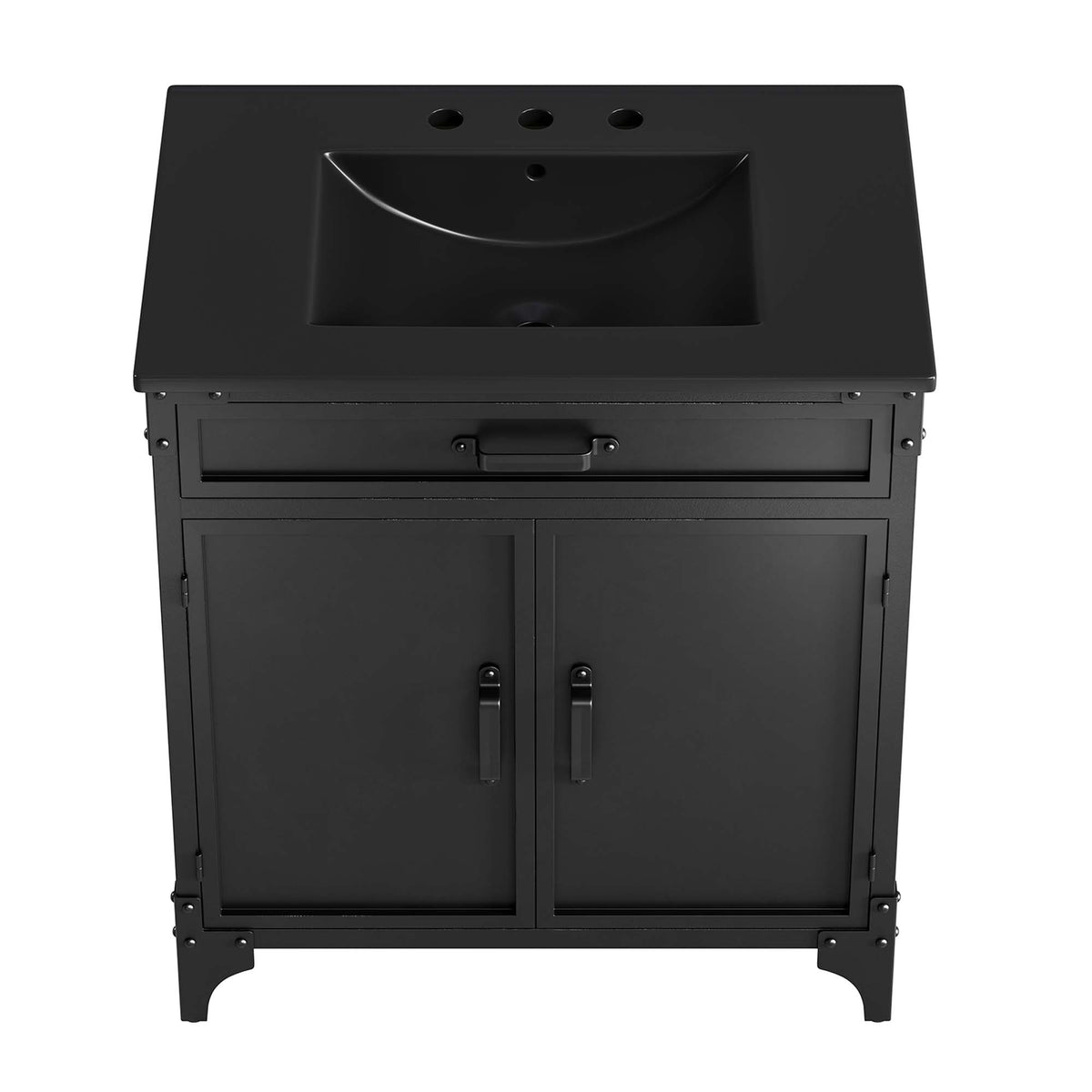 Steamforge 30" Bathroom Vanity, Black Black