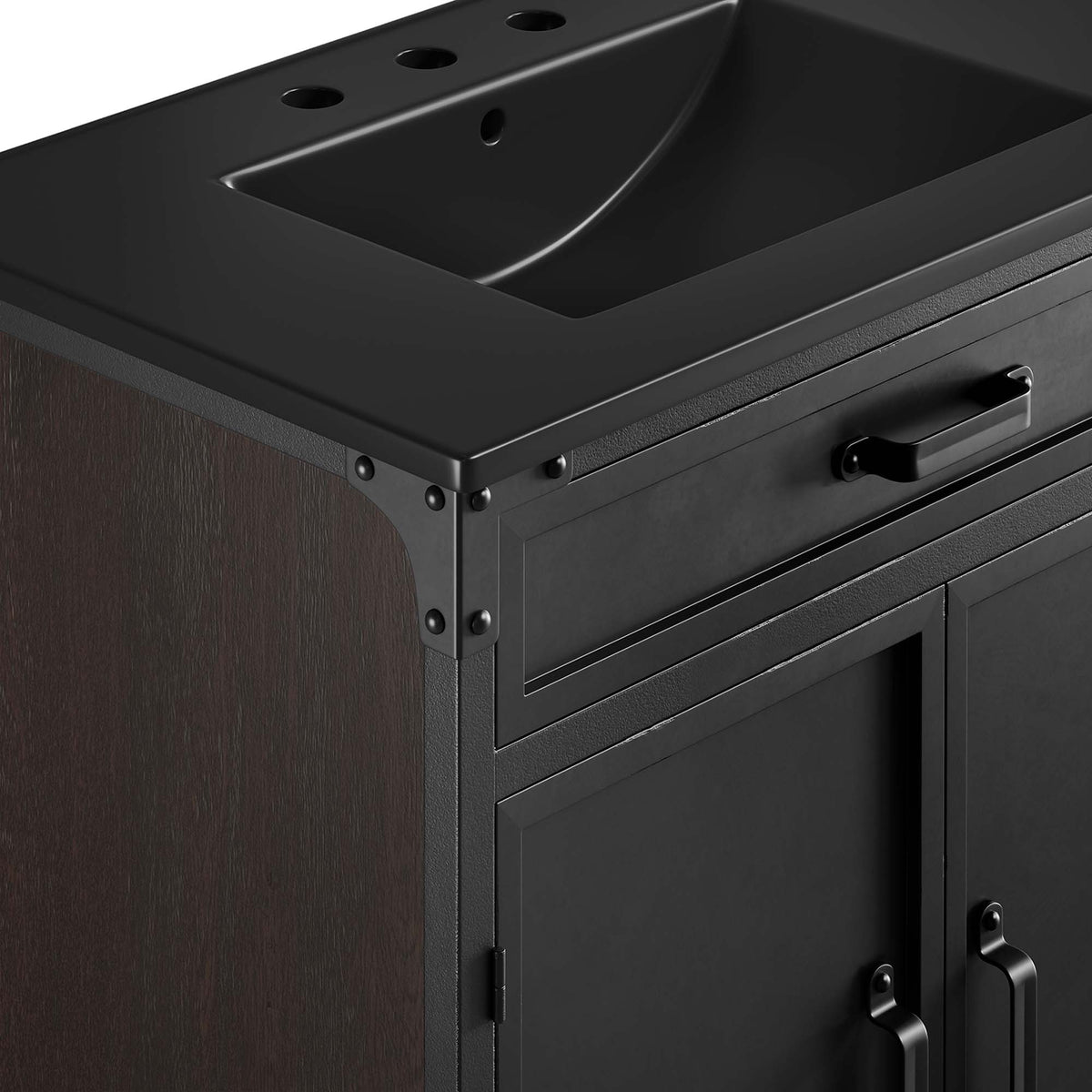 Steamforge 30" Bathroom Vanity, Black Black