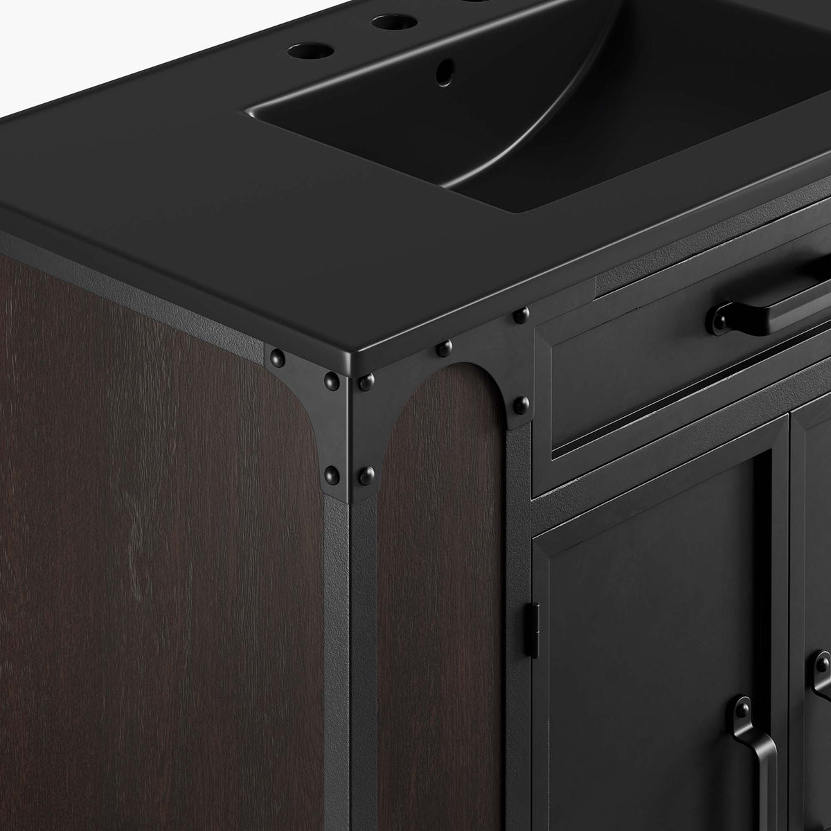 Steamforge 36" Bathroom Vanity, Black Black