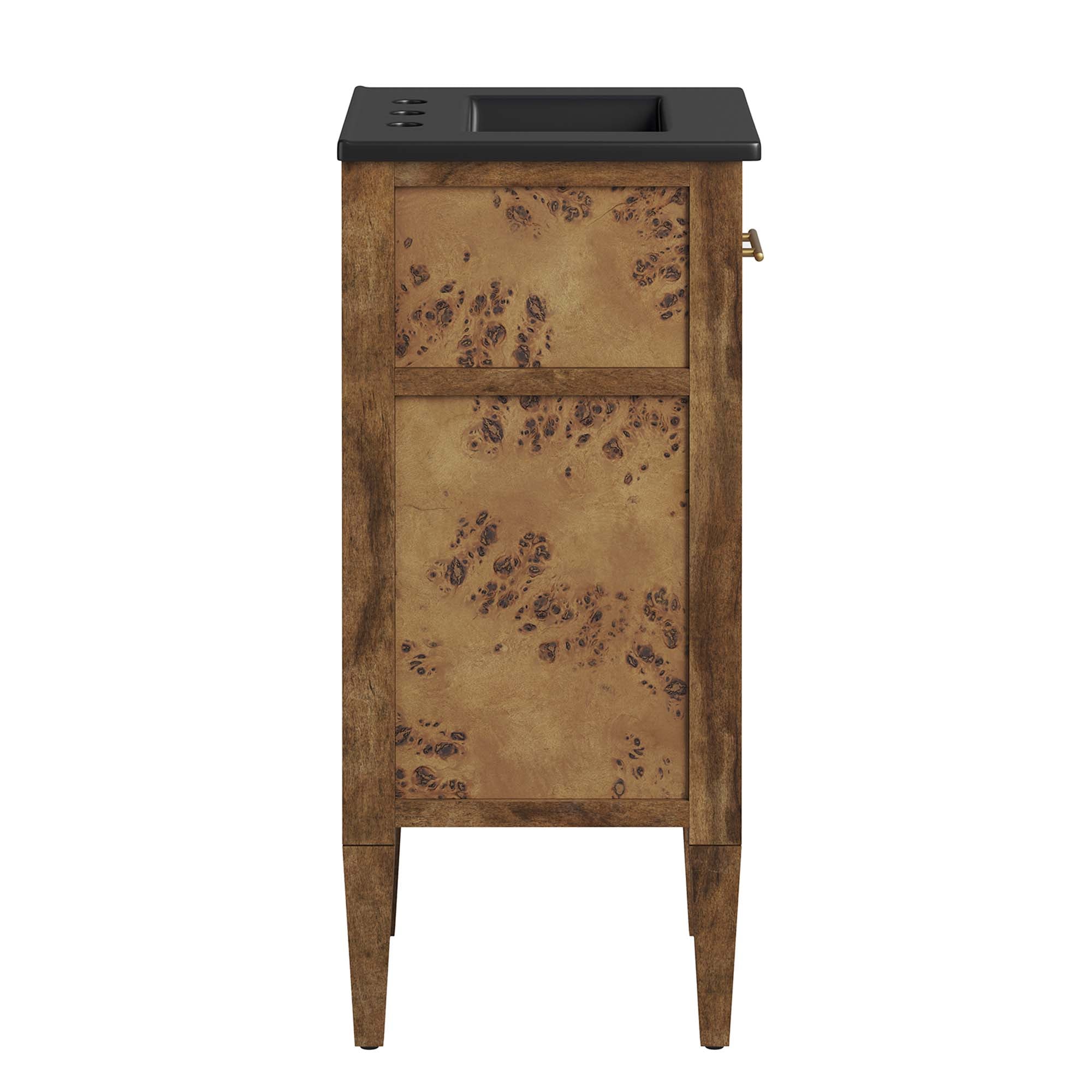Elysian 18" Wood Bathroom Vanity, Black Brown