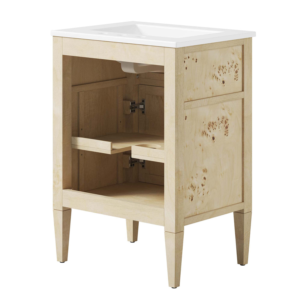 Elysian 24" Wood Bathroom Vanity, White Burl