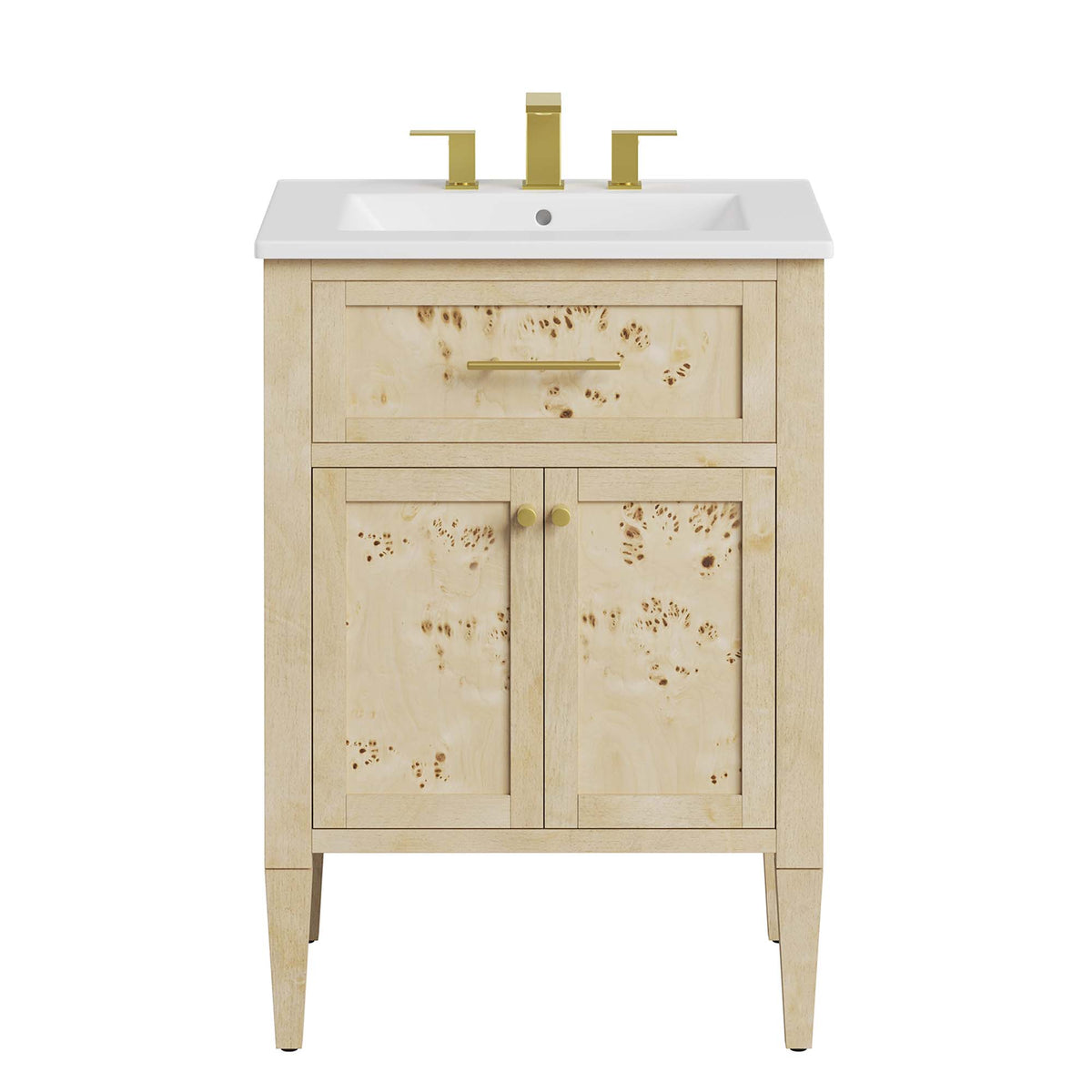Elysian 24" Wood Bathroom Vanity, White Burl