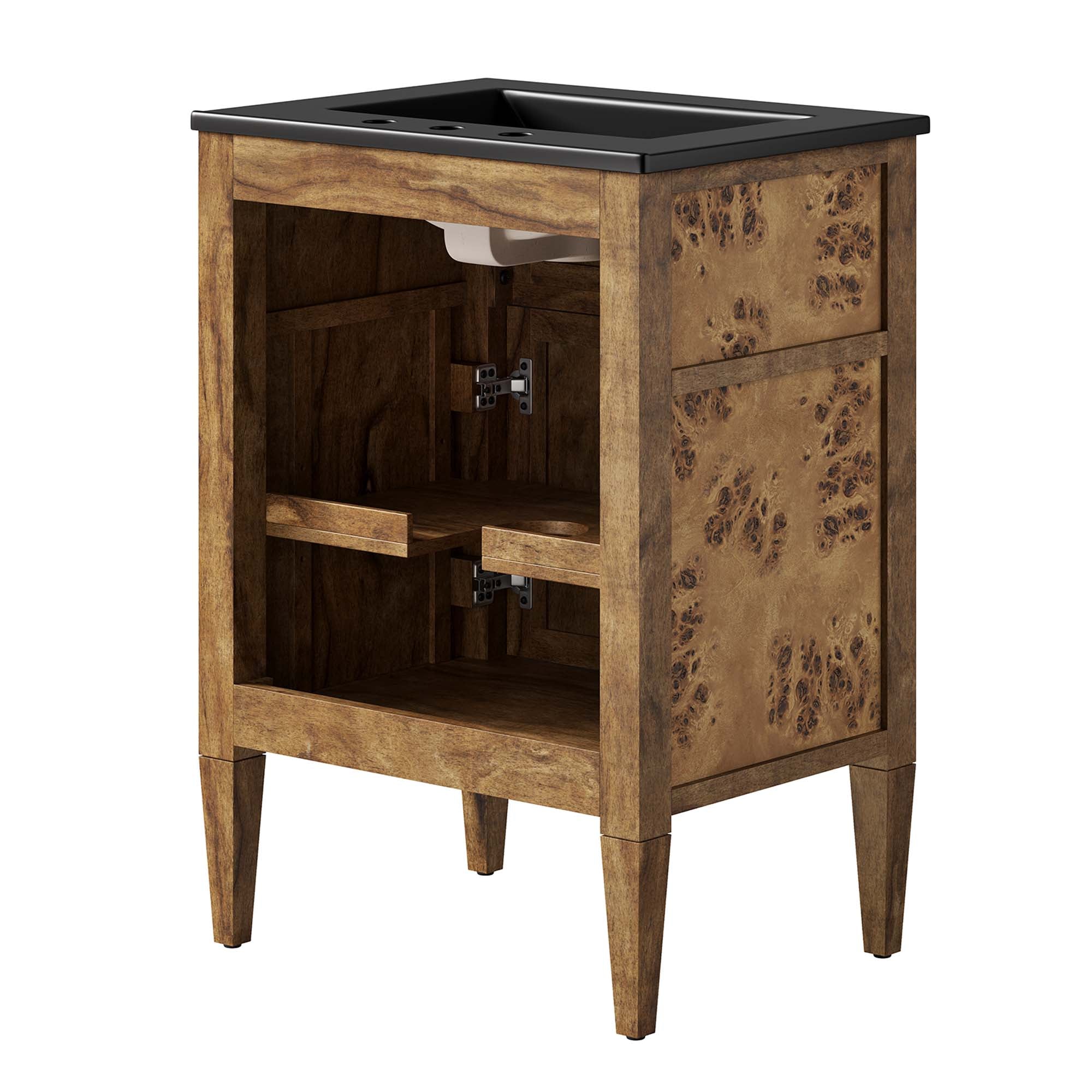 Elysian 24" Wood Bathroom Vanity, Black Brown