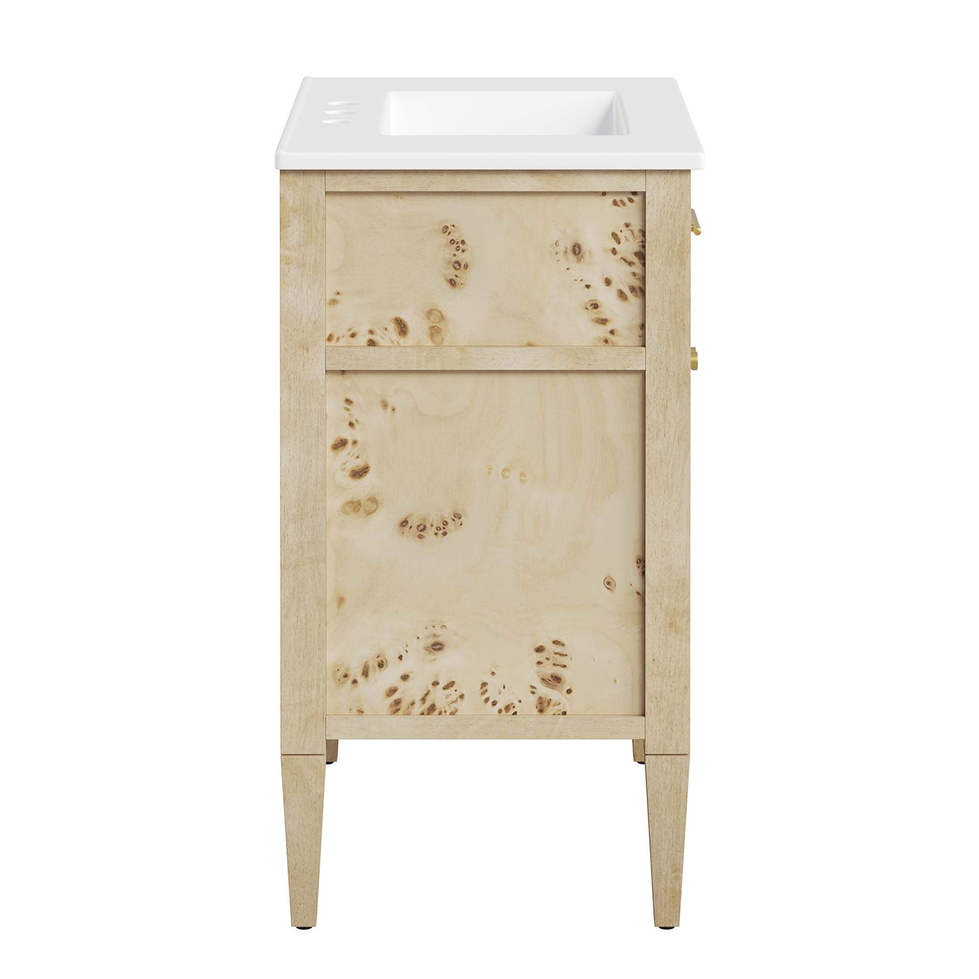 Elysian 30" Wood Bathroom Vanity, White Burl