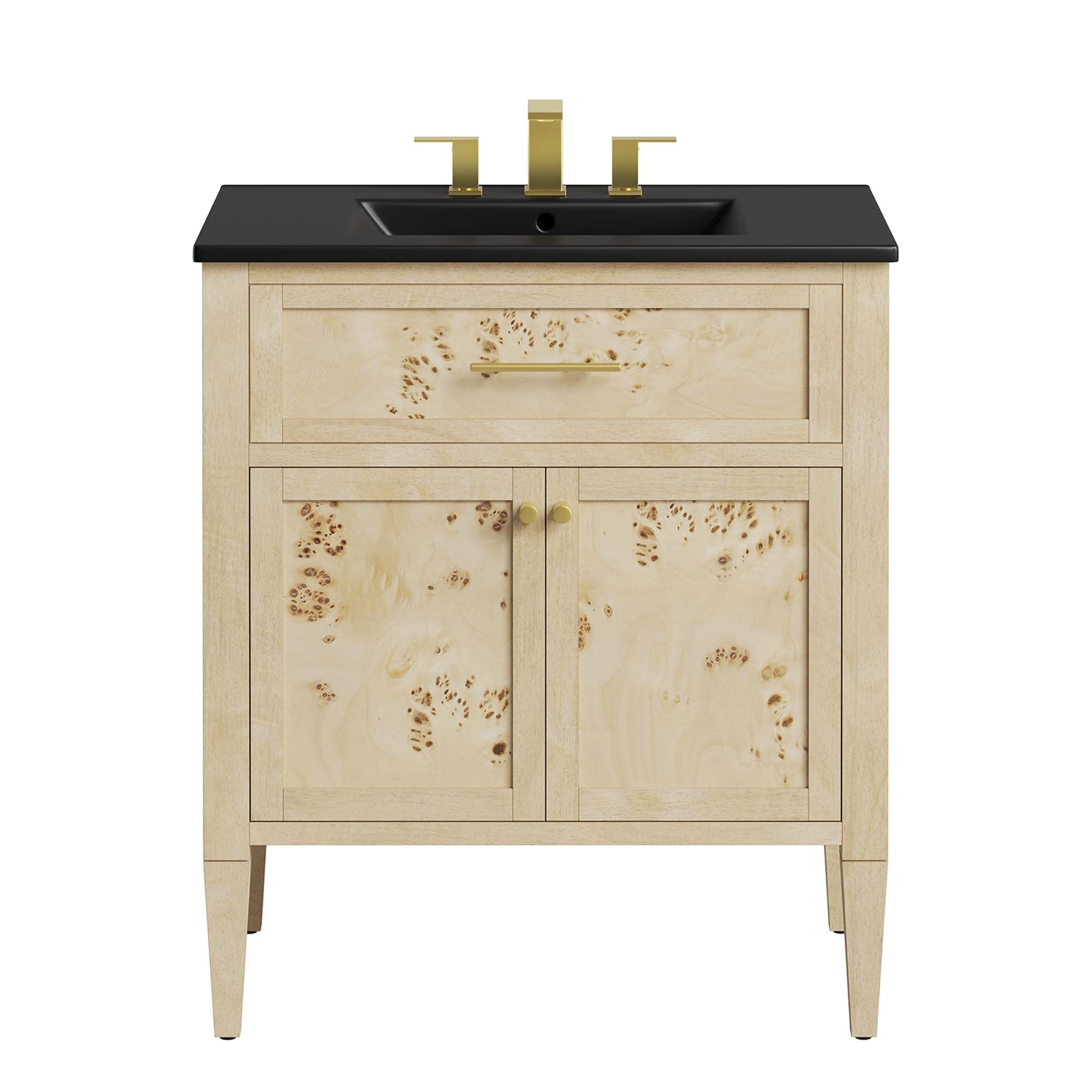 Elysian 30" Wood Bathroom Vanity, Black Burl