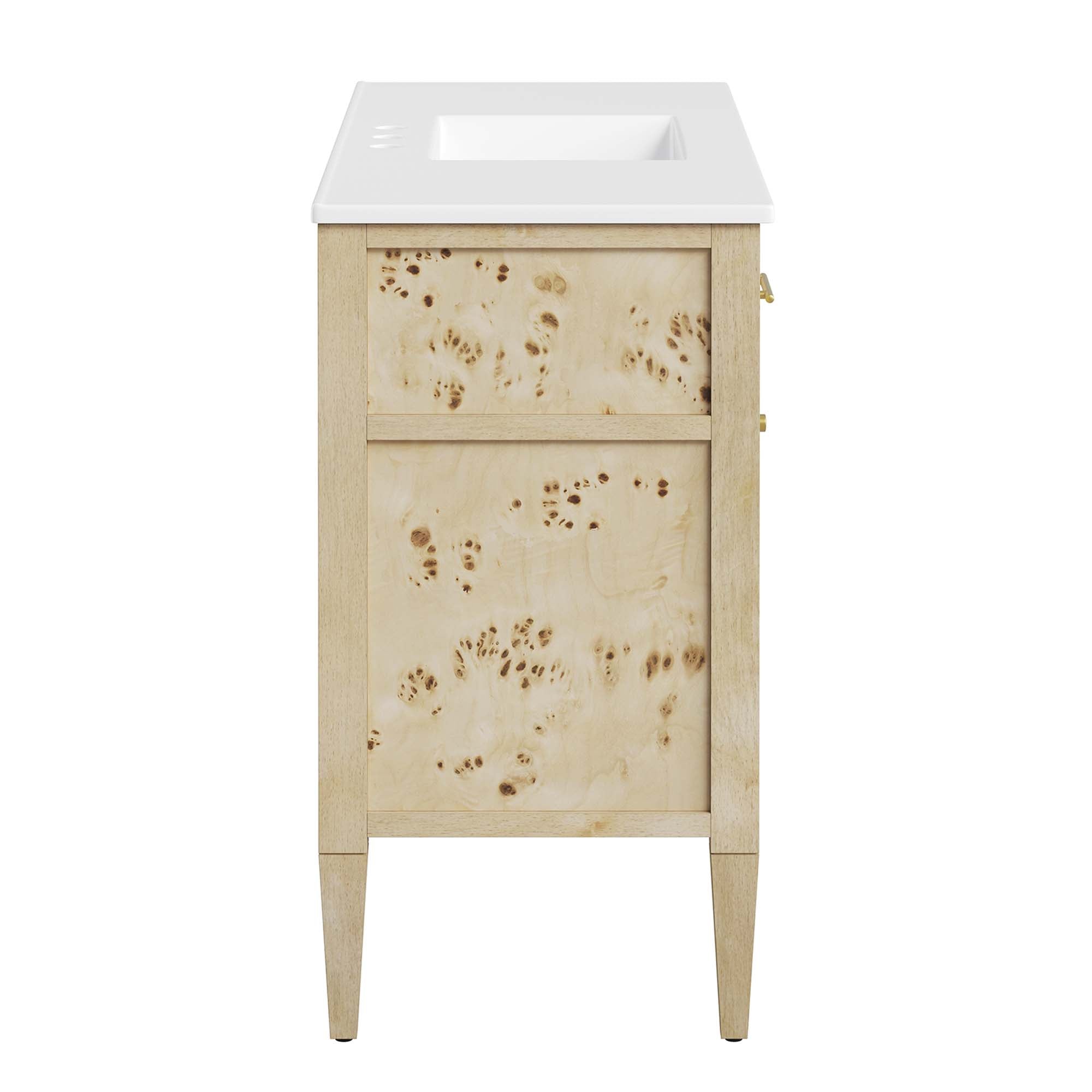 Elysian 48" Wood Single Sink Bathroom Vanity, White Burl