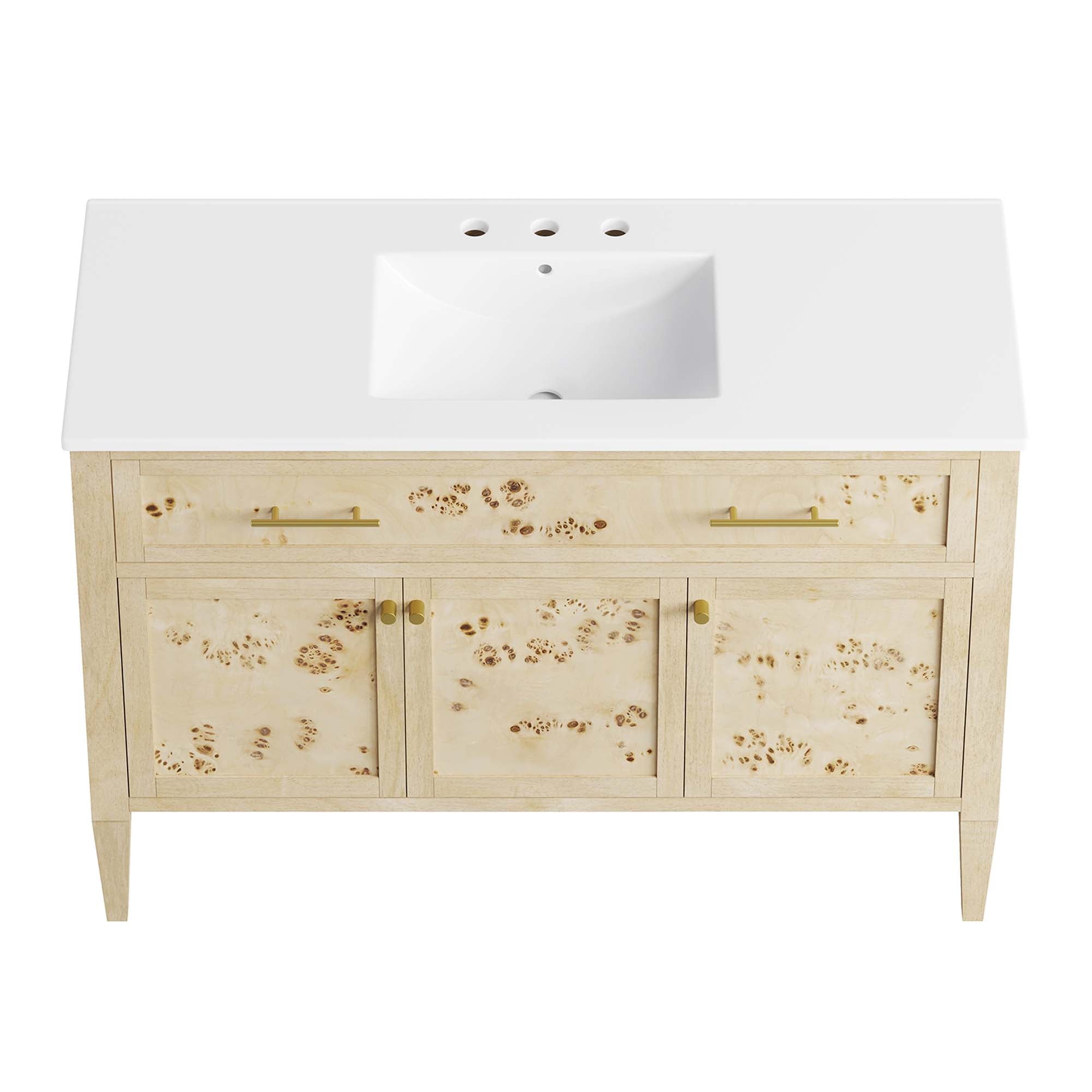 Elysian 48" Wood Single Sink Bathroom Vanity, White Burl