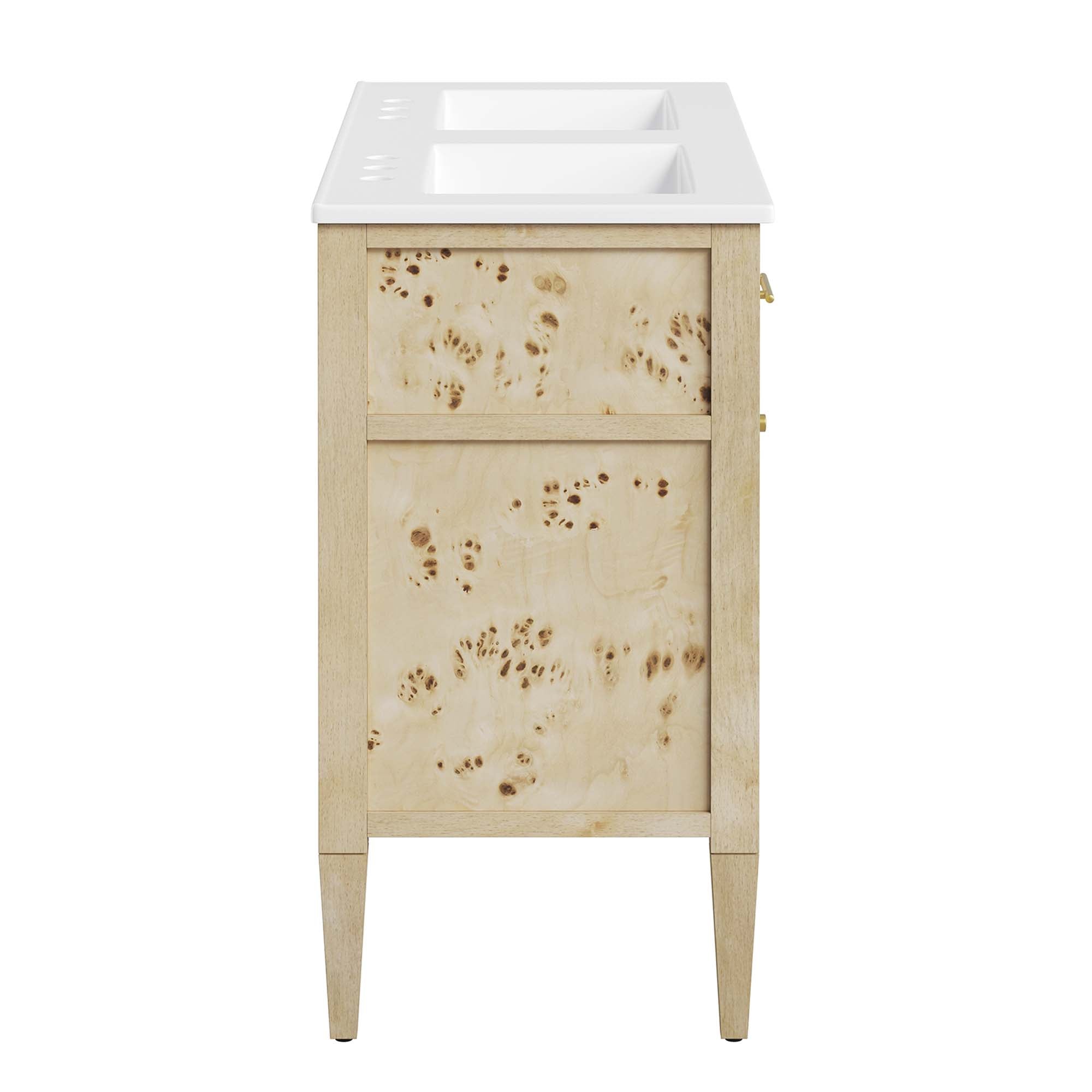 Elysian 48" Double Sink Bathroom Vanity, Burl