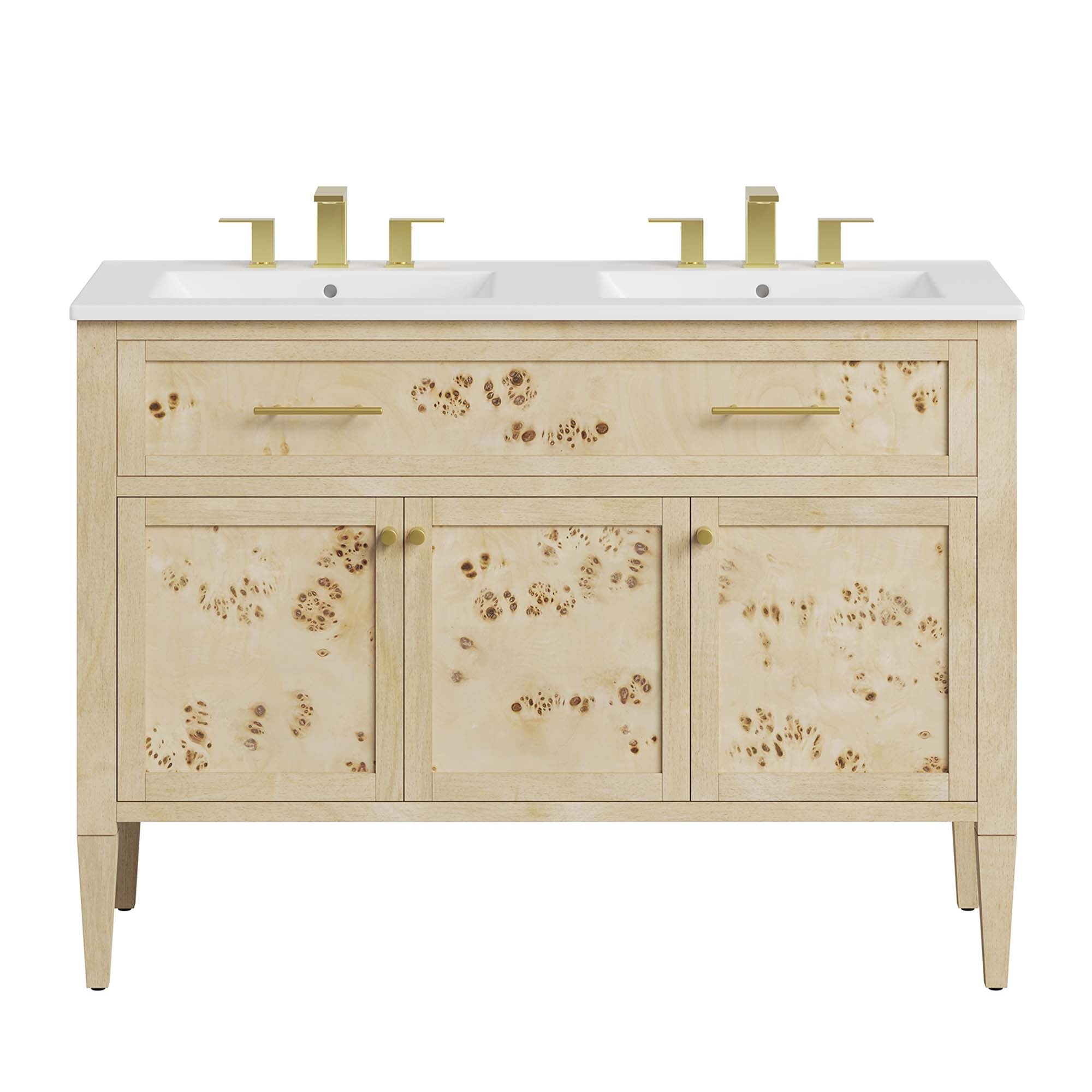 Elysian 48" Double Sink Bathroom Vanity, Burl