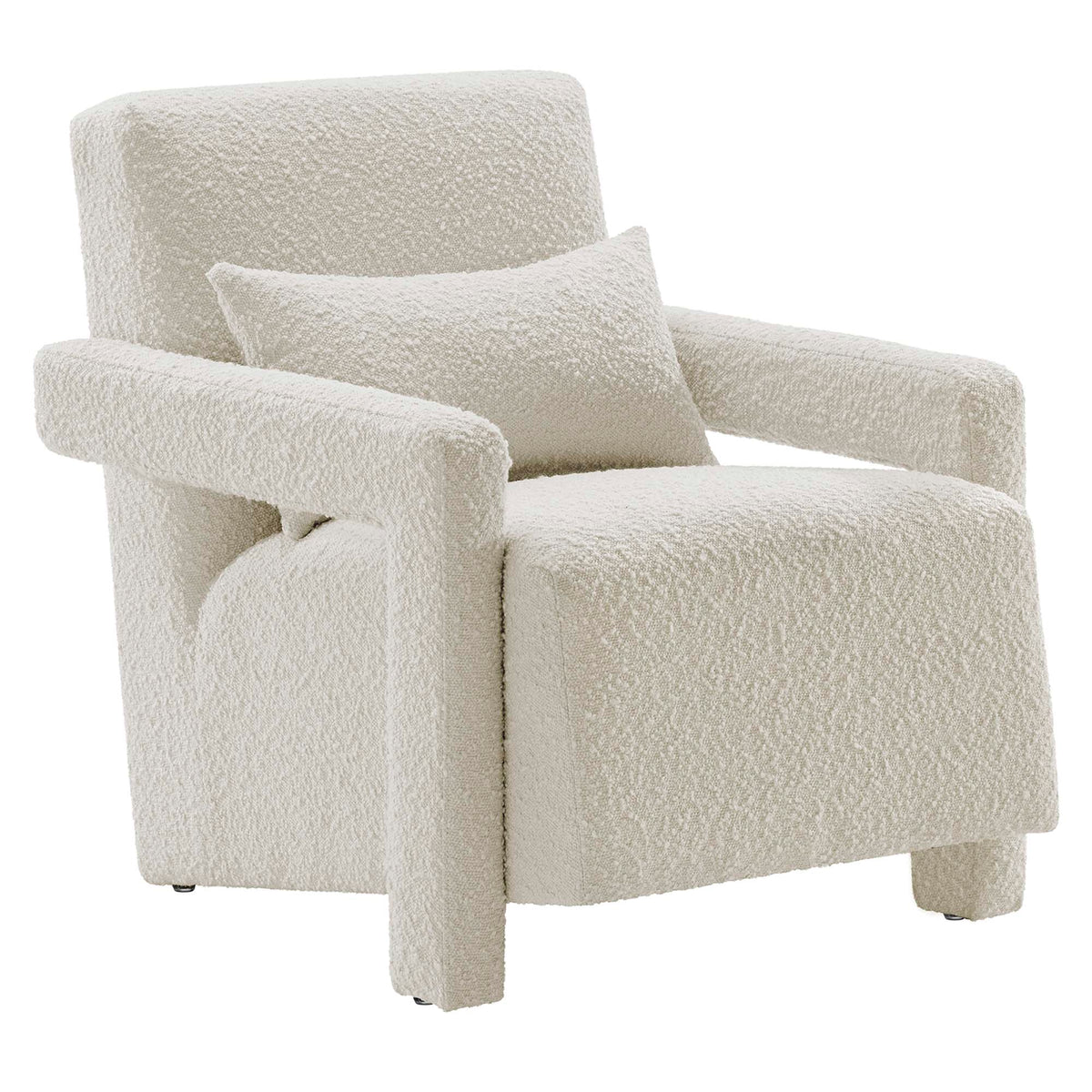 Mirage Boucle Upholstered Armchair, Ivory