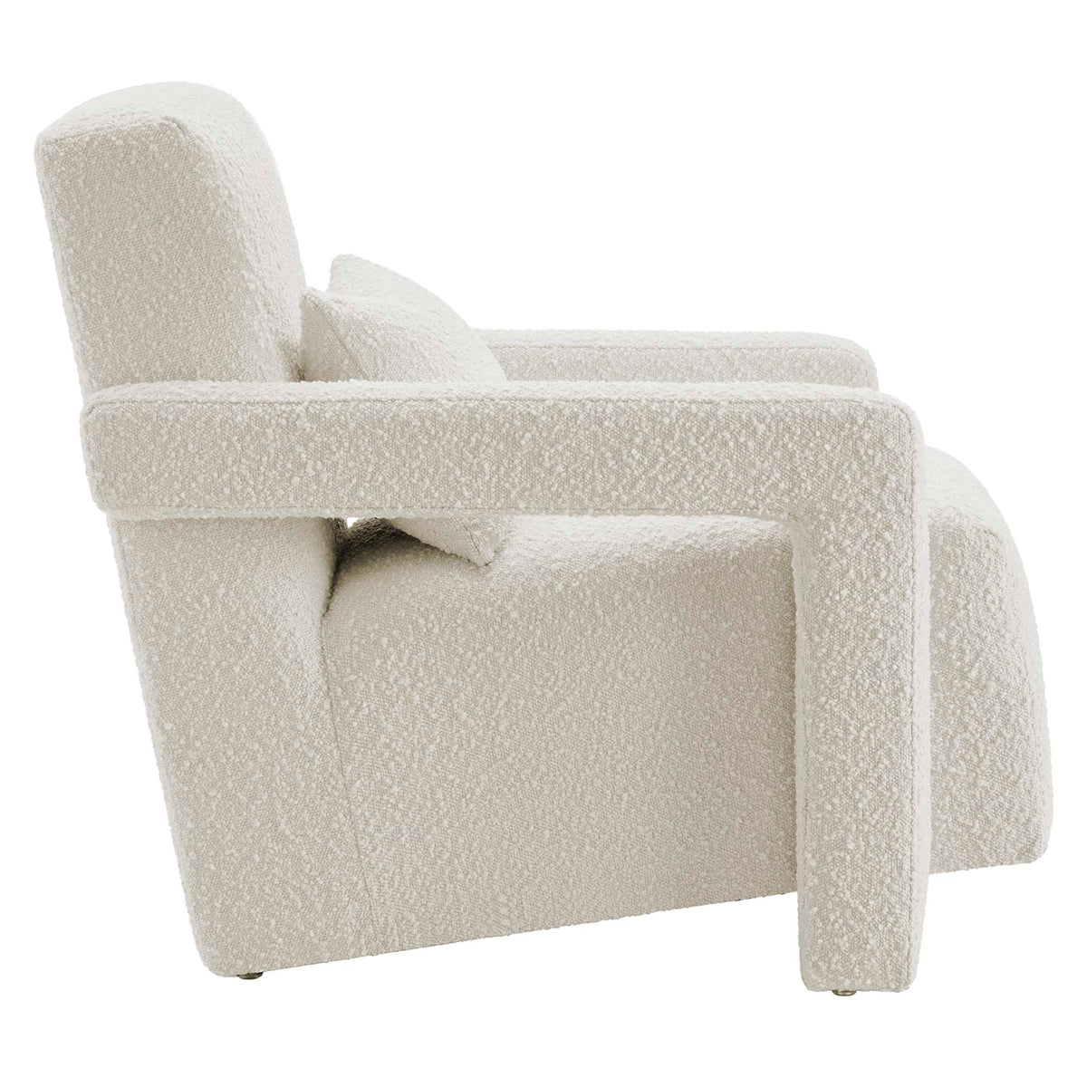 Mirage Boucle Upholstered Armchair, Ivory