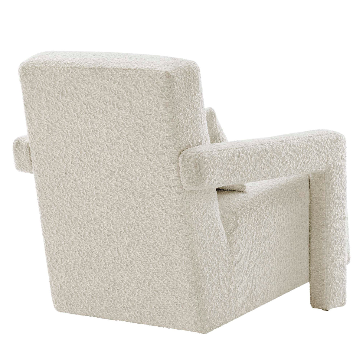 Mirage Boucle Upholstered Armchair, Ivory