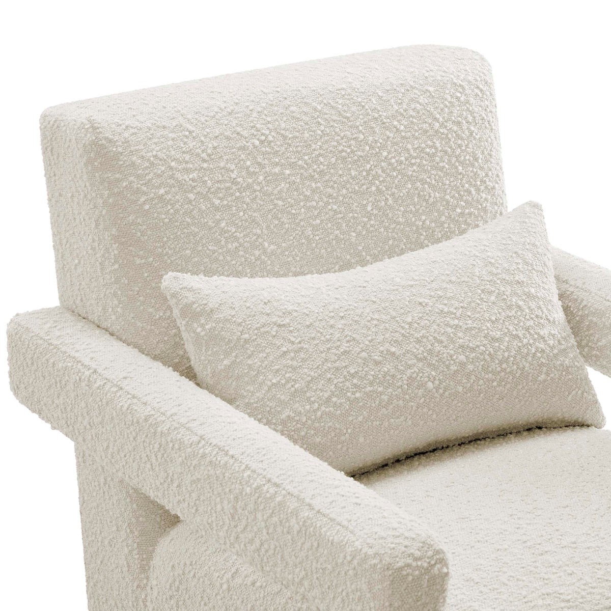 Mirage Boucle Upholstered Armchair, Ivory