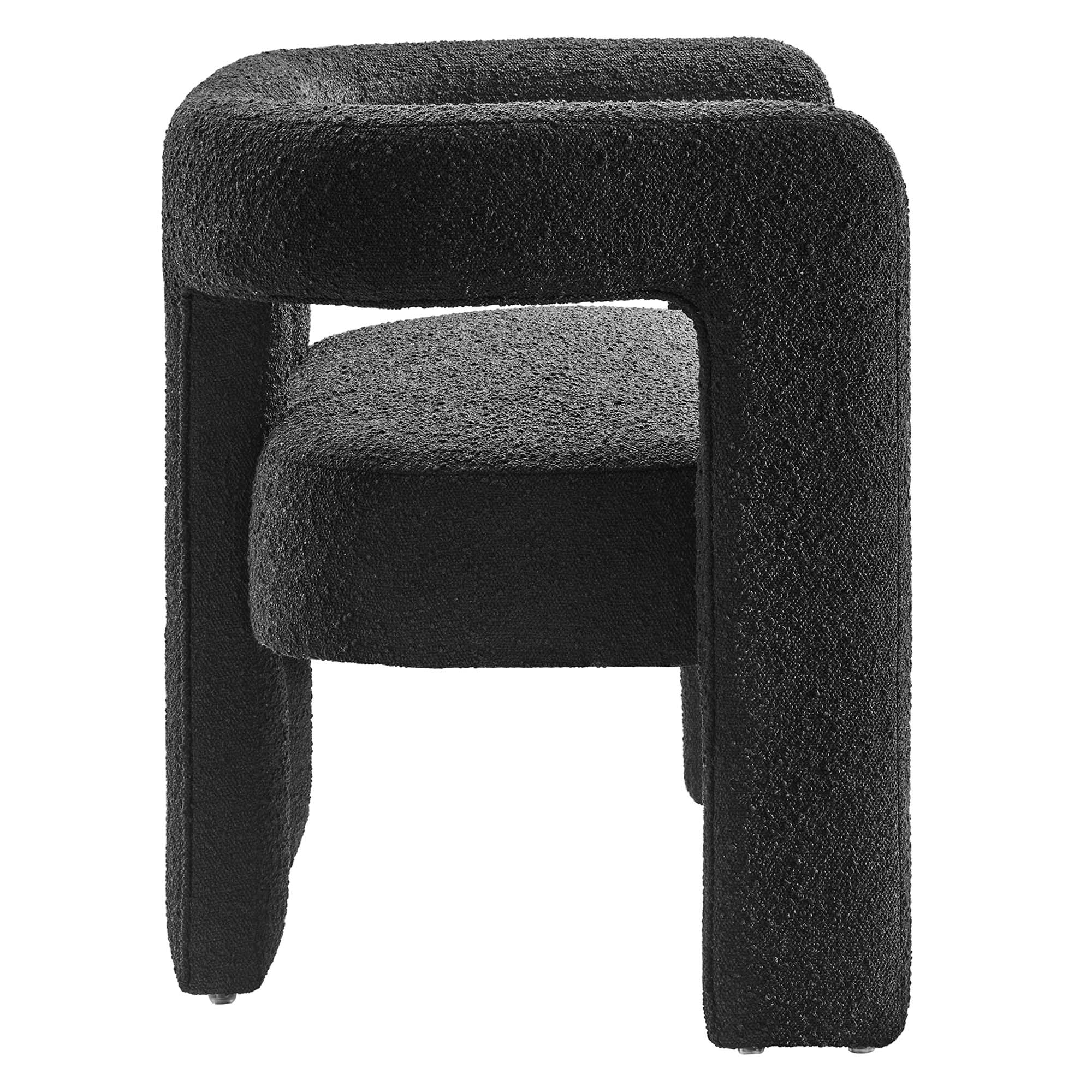 Kayla Boucle Upholstered Loveseat, Black