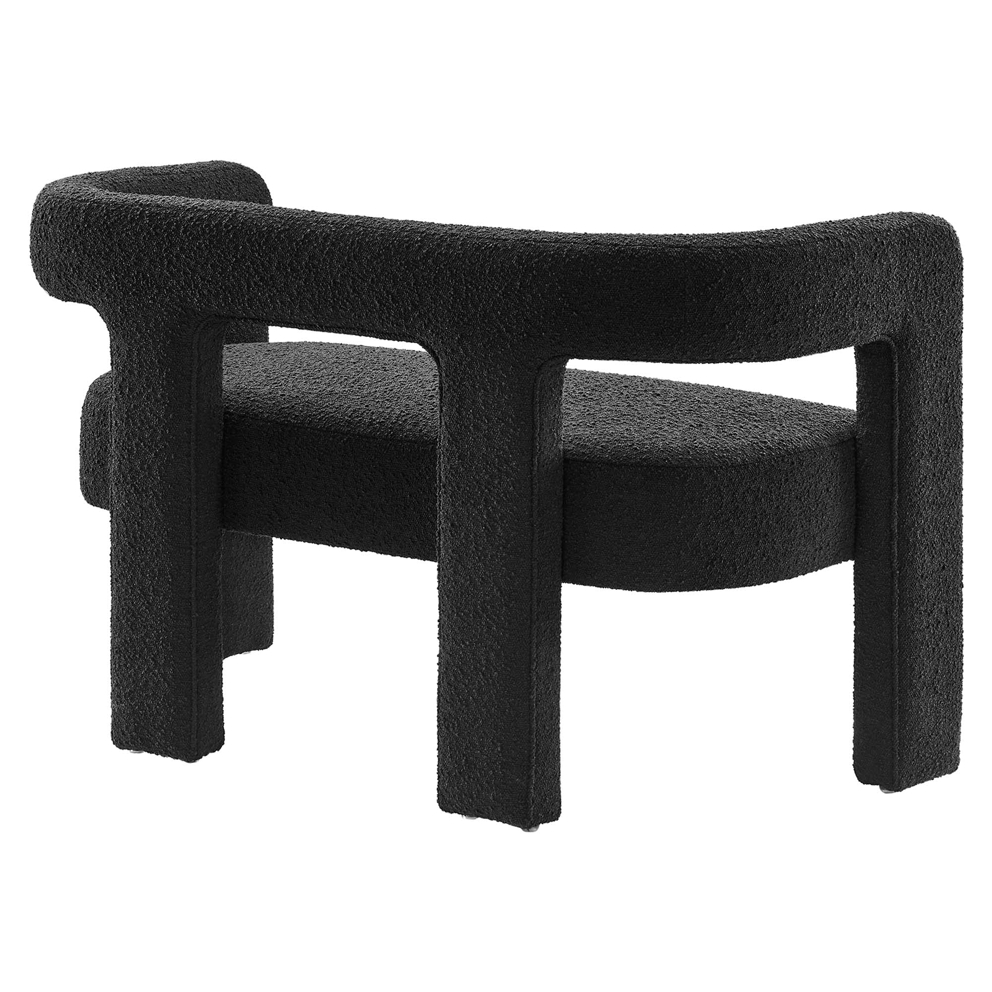 Kayla Boucle Upholstered Loveseat, Black
