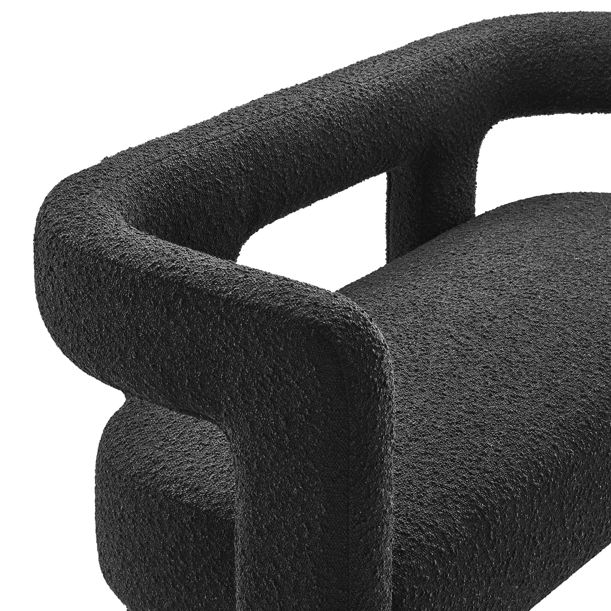 Kayla Boucle Upholstered Loveseat, Black