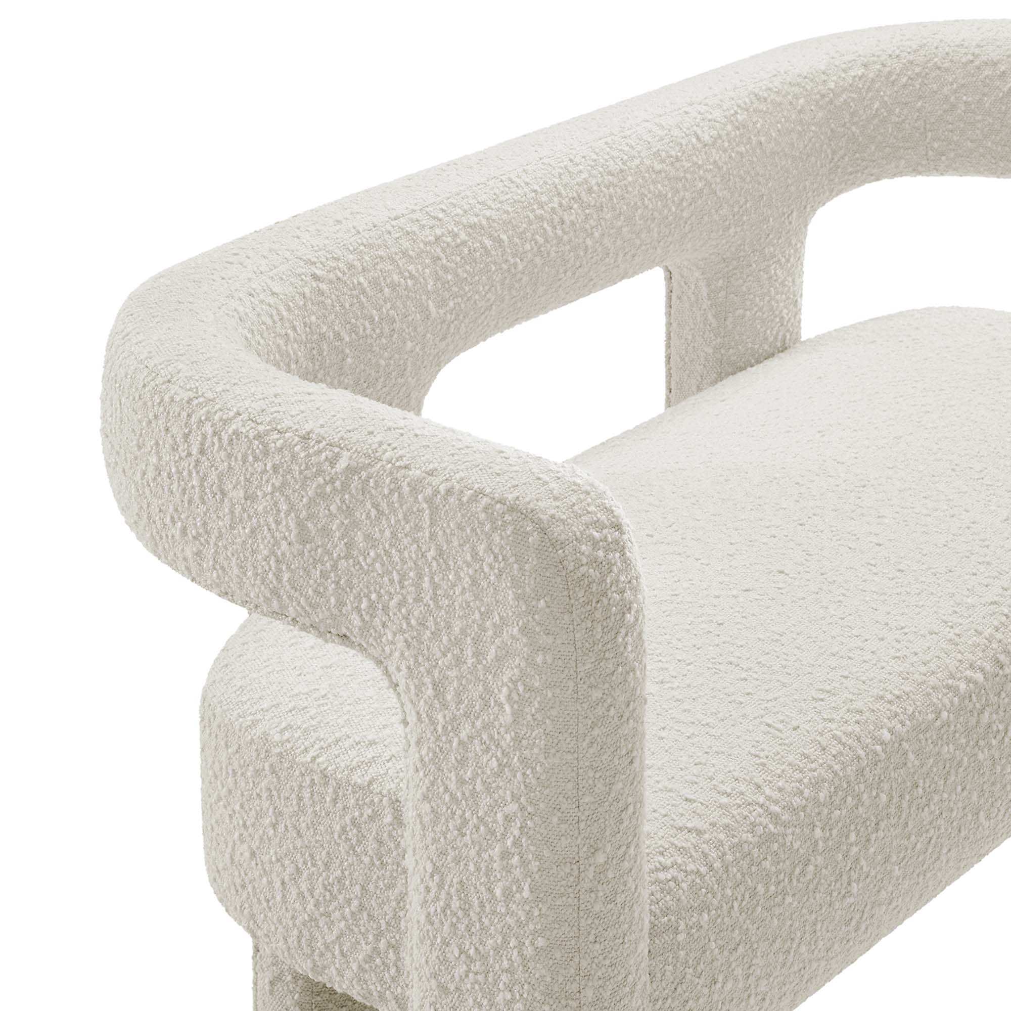 Kayla Boucle Upholstered Loveseat, Ivory