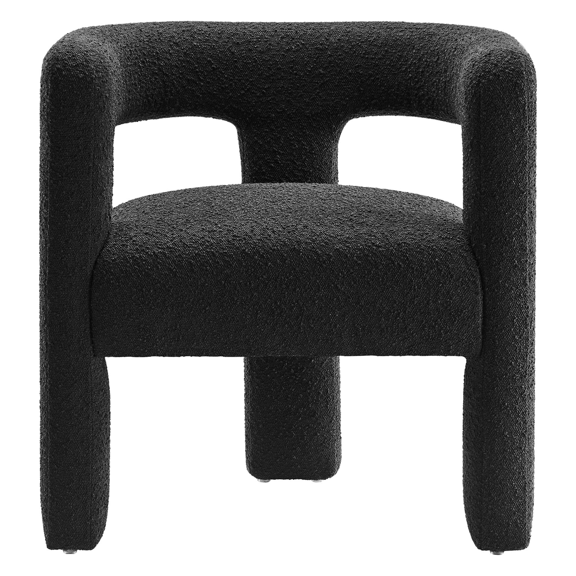 Kayla Boucle Upholstered Armchair, Black