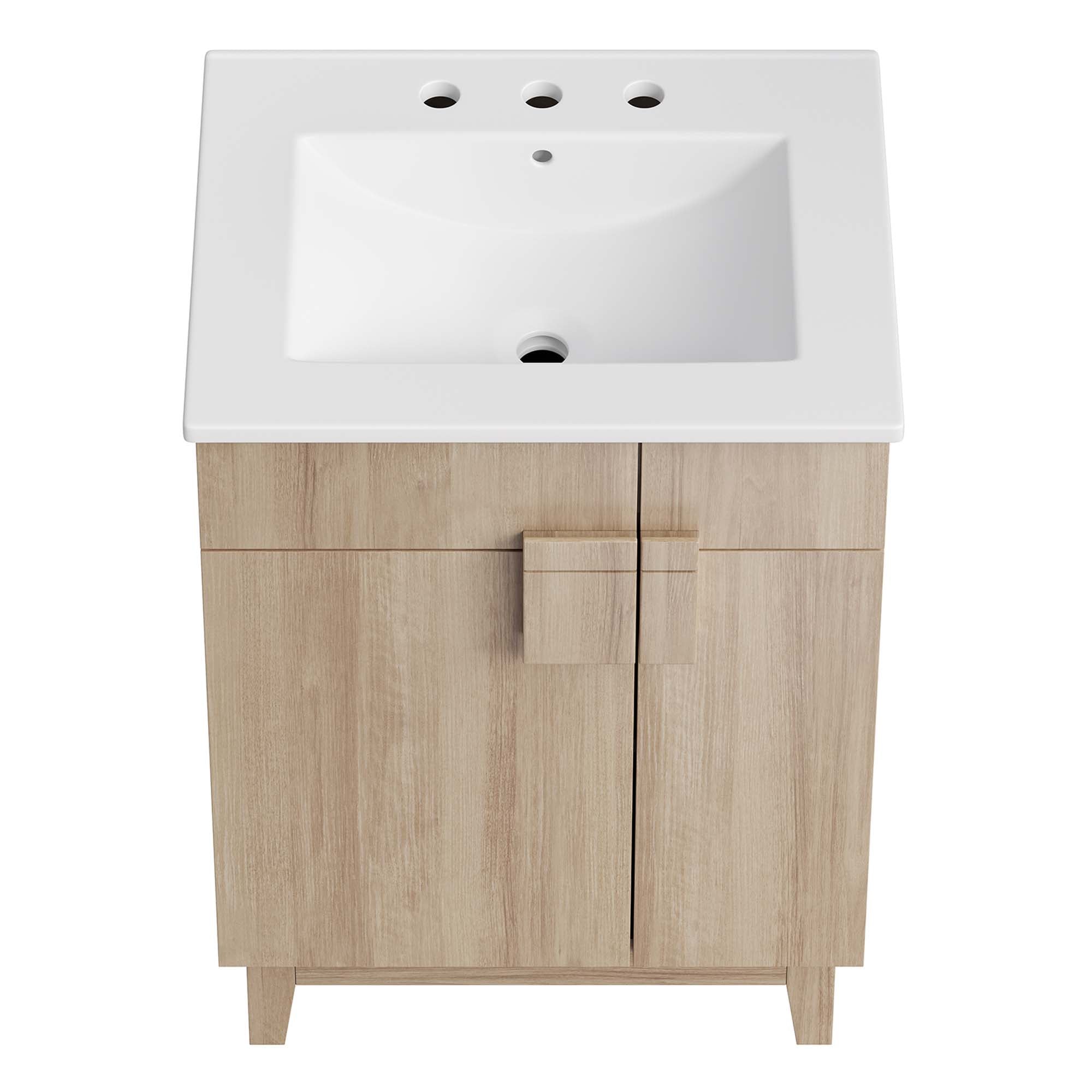 Miles 24" Bathroom Vanity, White Oak