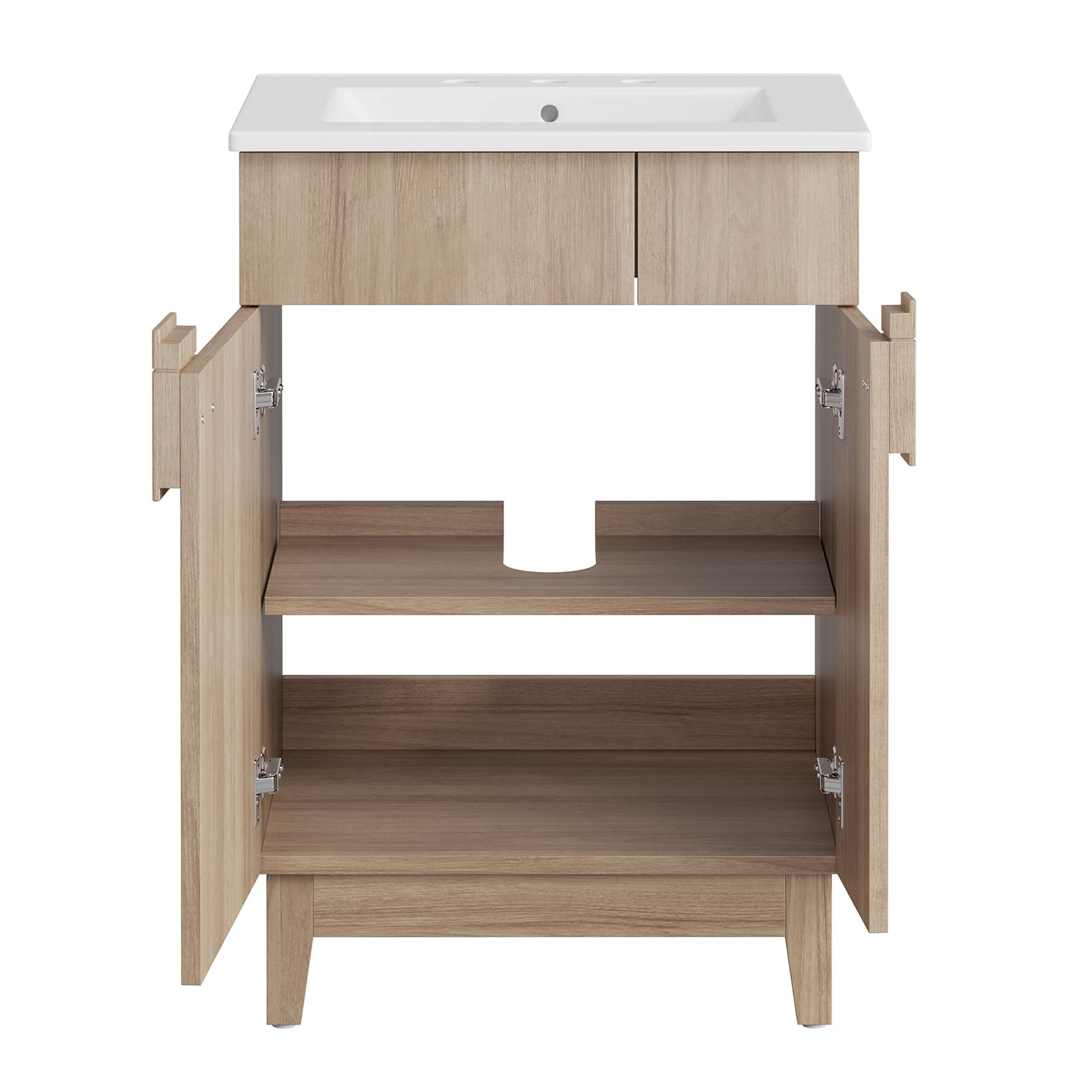 Miles 24" Bathroom Vanity, White Oak