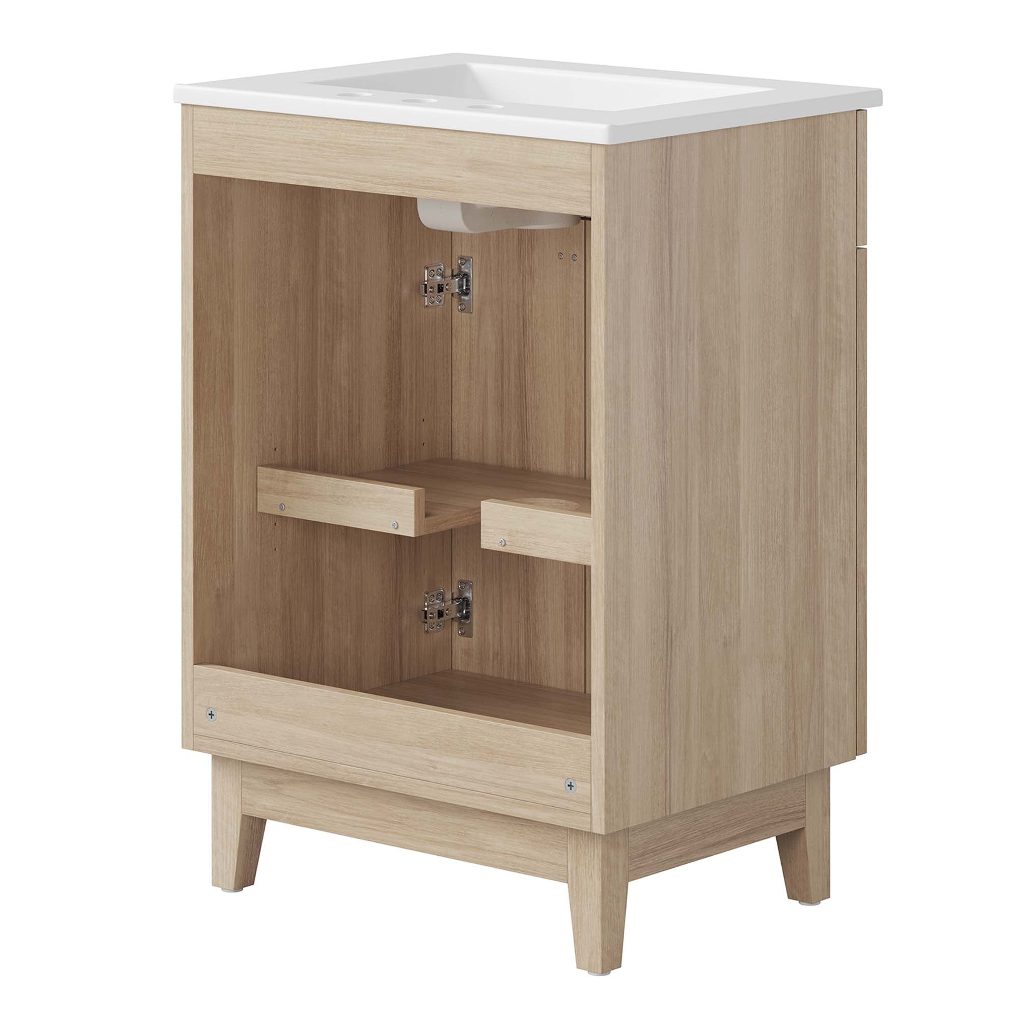Miles 24" Bathroom Vanity, White Oak