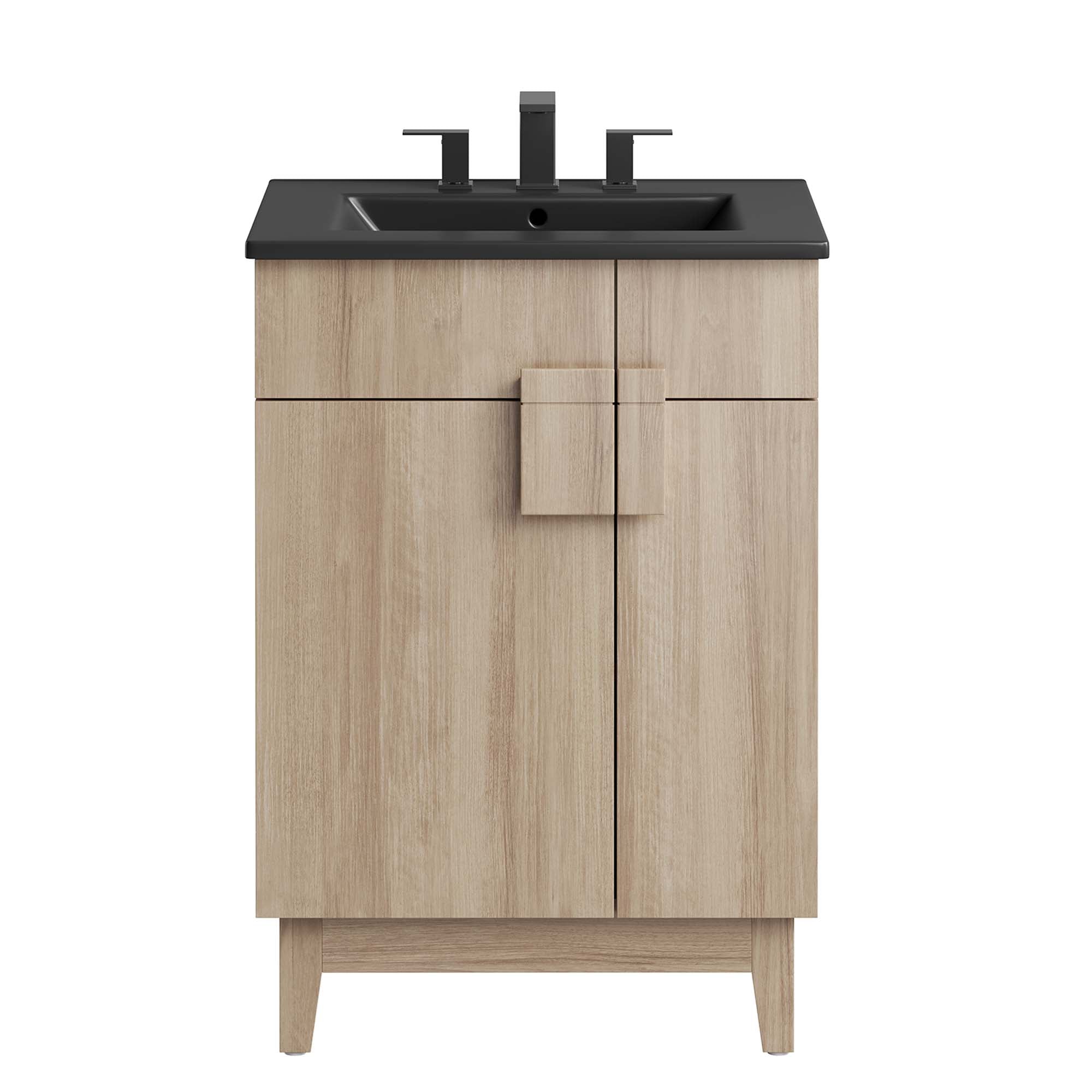 Miles 24" Bathroom Vanity, Black Oak