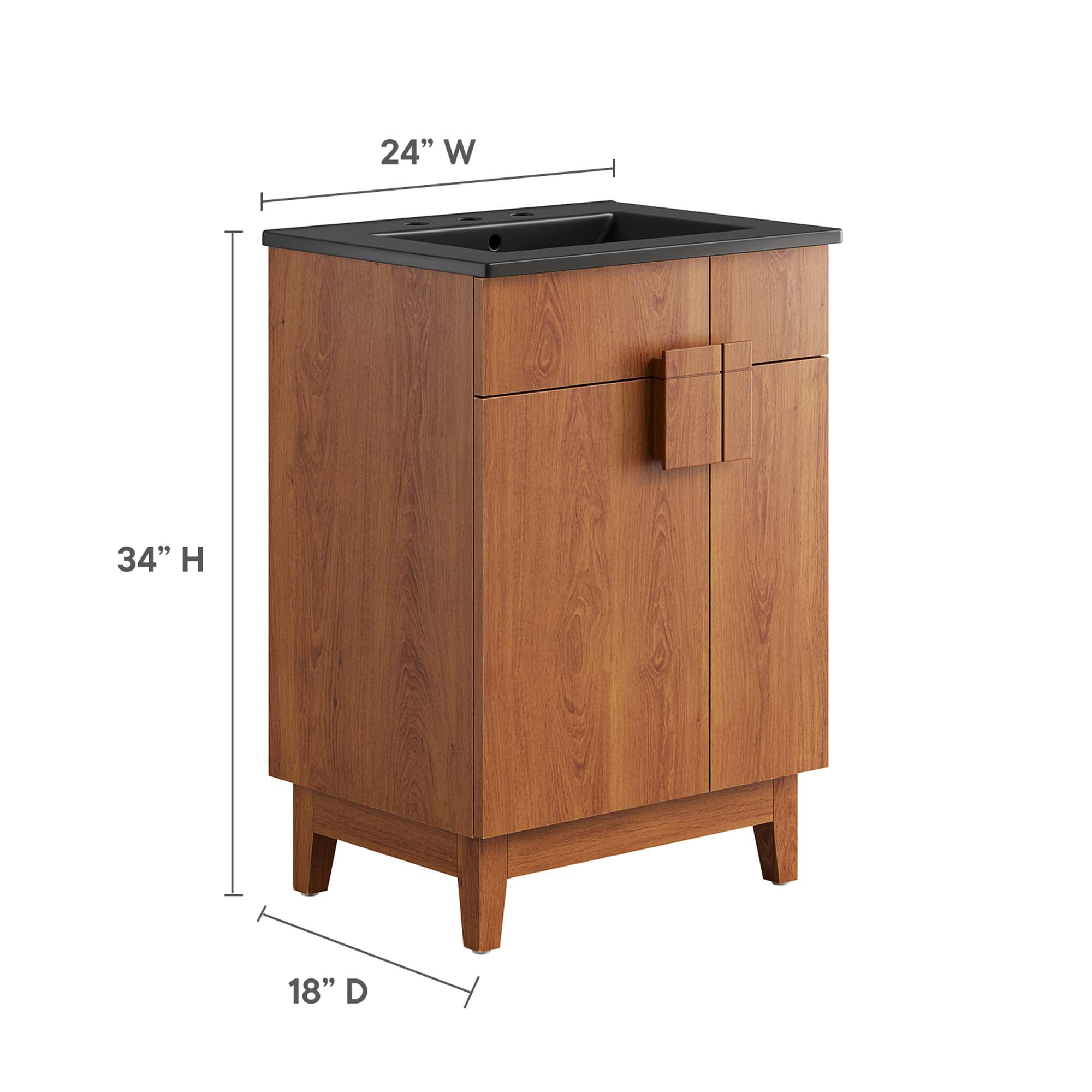 Miles 24" Bathroom Vanity, Black Walnut