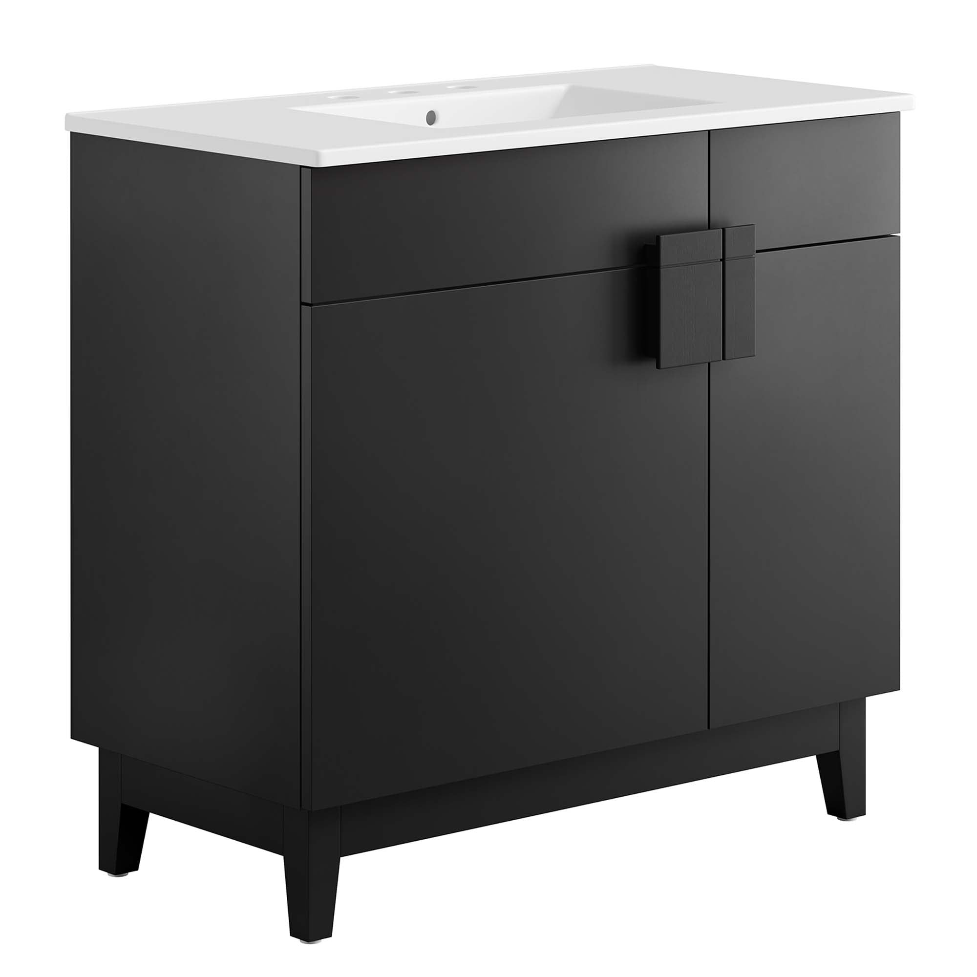 Miles 36" Bathroom Vanity, White Black