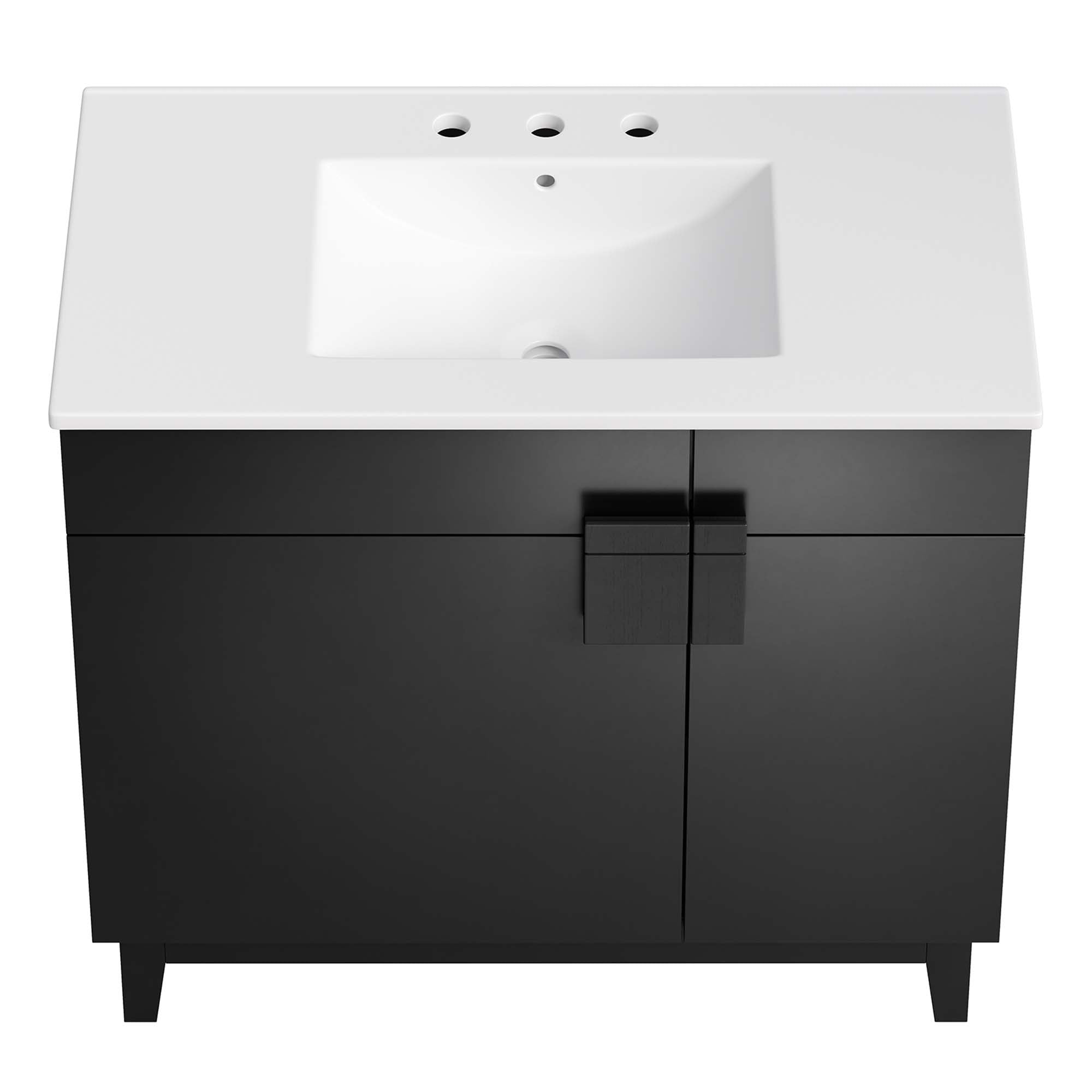 Miles 36" Bathroom Vanity, White Black