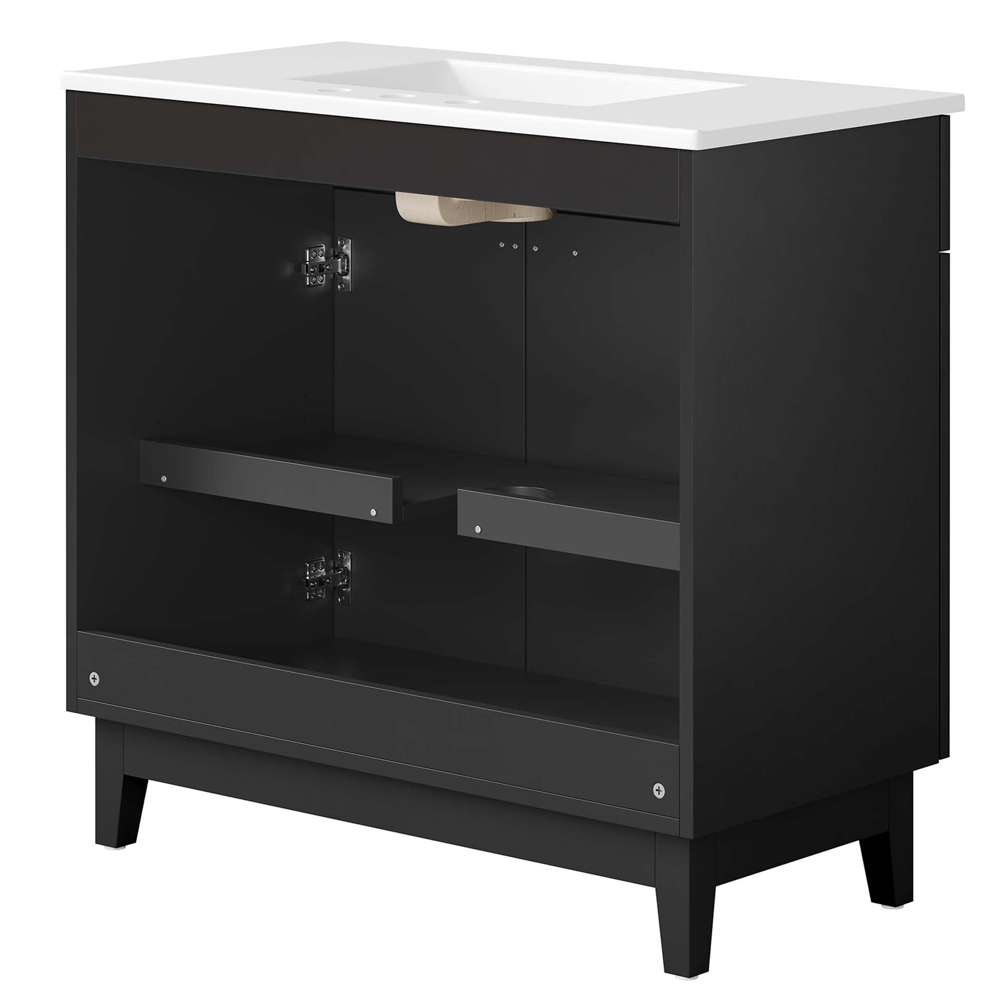 Miles 36" Bathroom Vanity, White Black