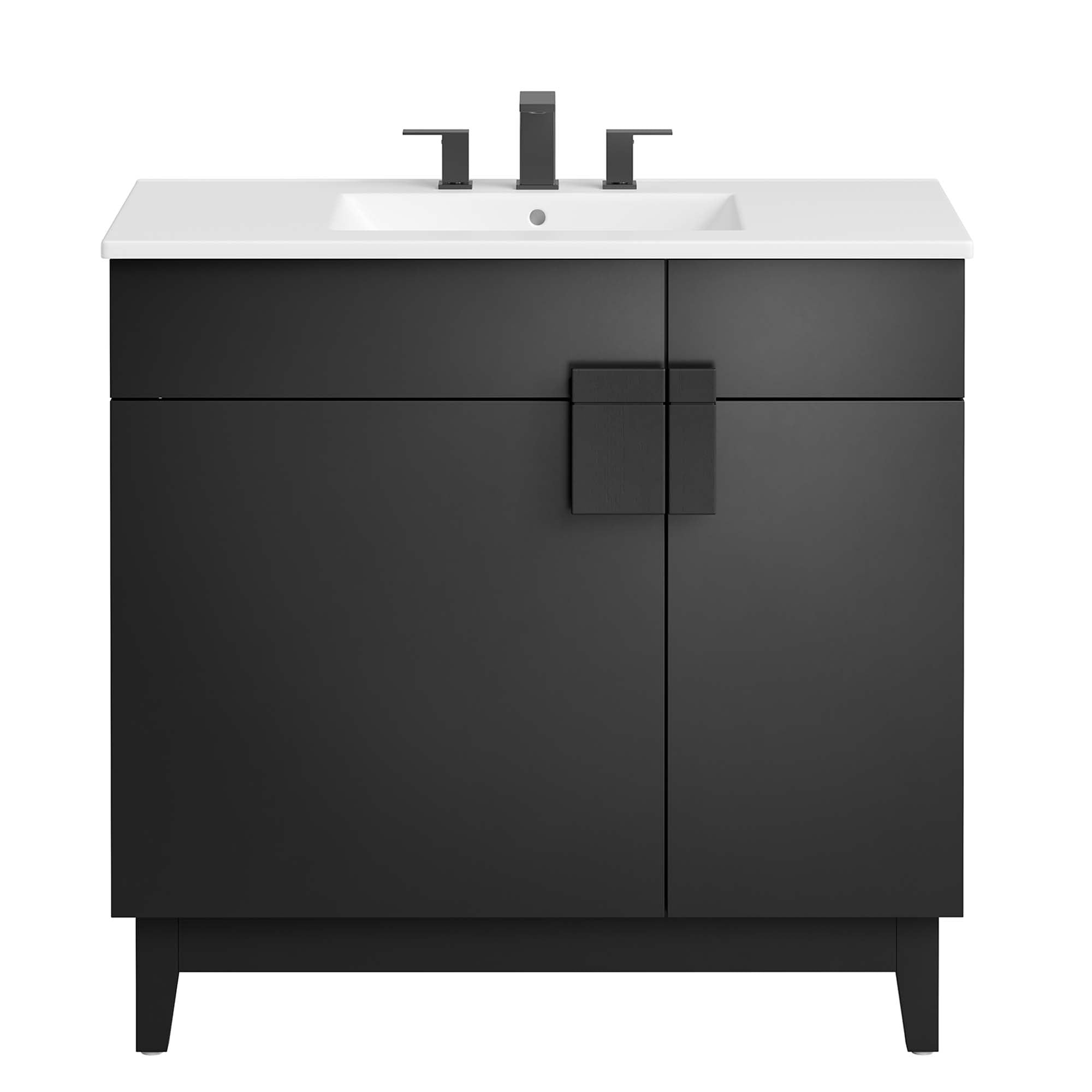 Miles 36" Bathroom Vanity, White Black