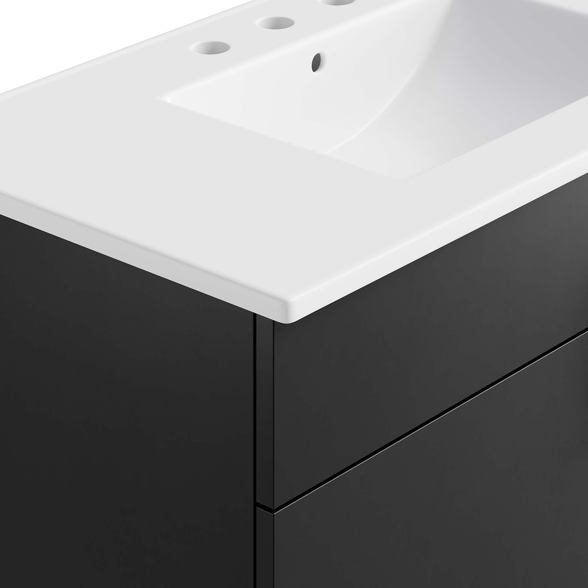 Miles 36" Bathroom Vanity, White Black