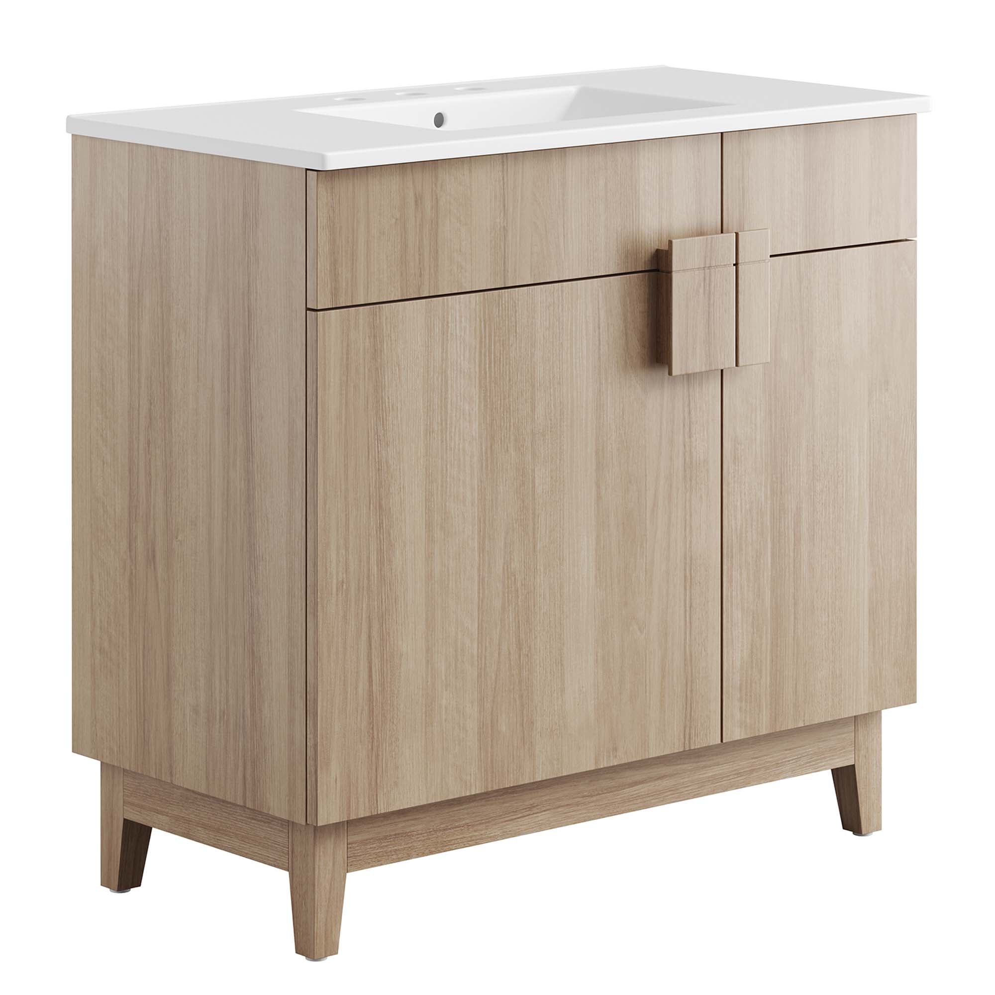 Miles 36" Bathroom Vanity, White Oak